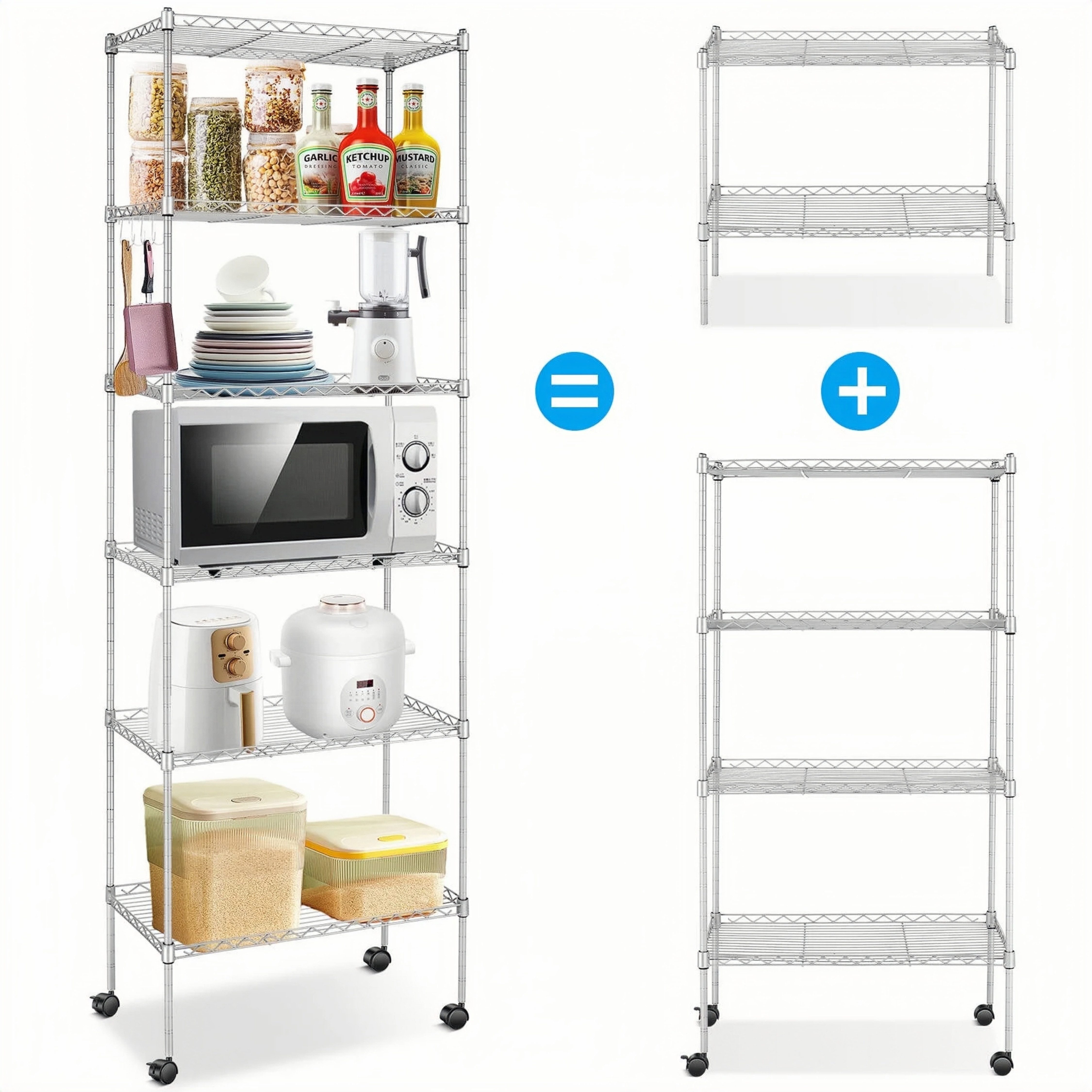 LUCKZON Standregal, 6 Etagen Metallregal, 54x29x160/175 günstig online kaufen