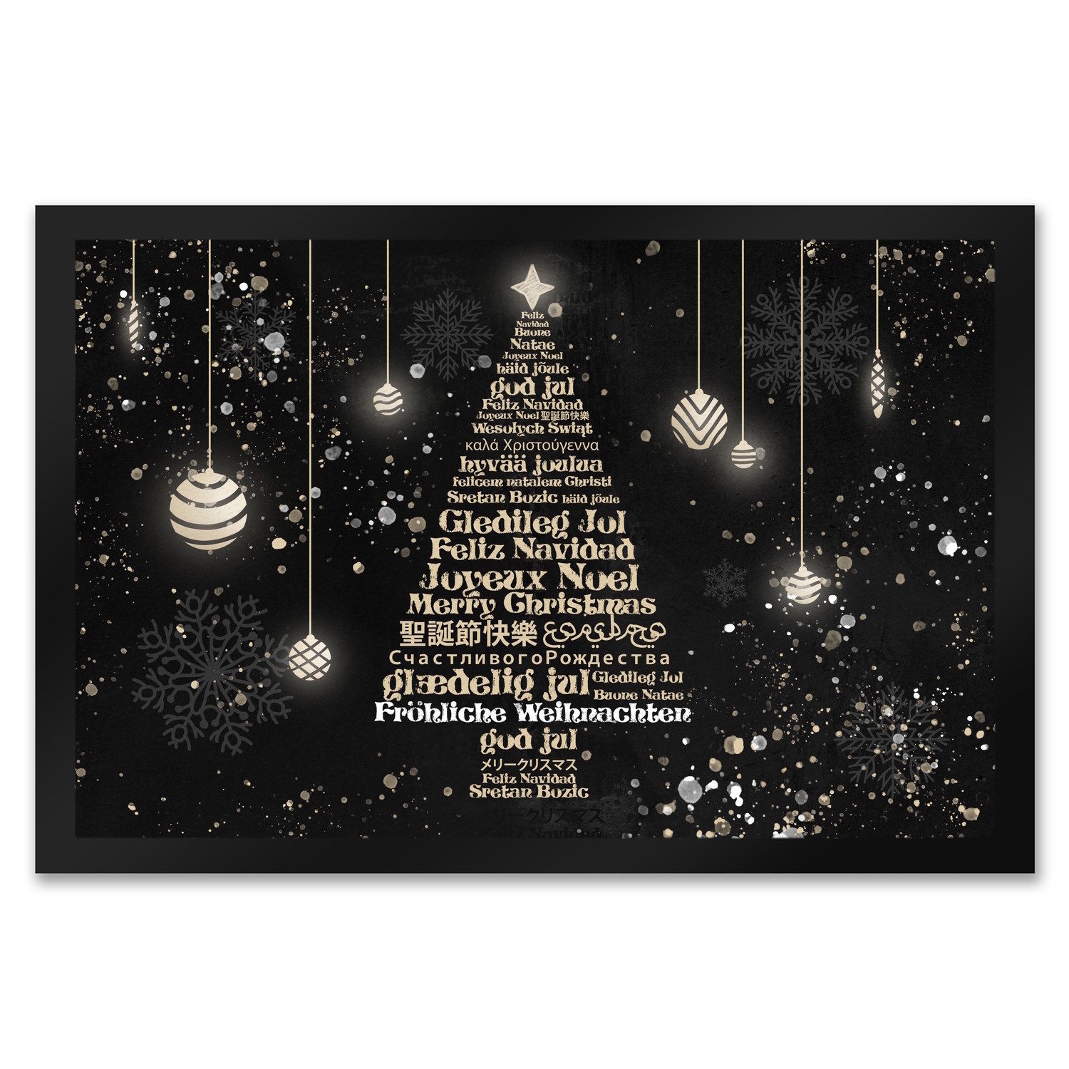 speecheese Fußmatte Fröhliche Weihnachten in verschiedenen Sprachen Fußmatt günstig online kaufen