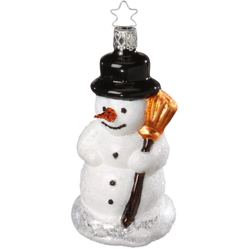 INGE-GLAS® Christbaumschmuck Schneemann kecke Karottennase 11 cm (1-tlg), mundgeblasen, handbemalt