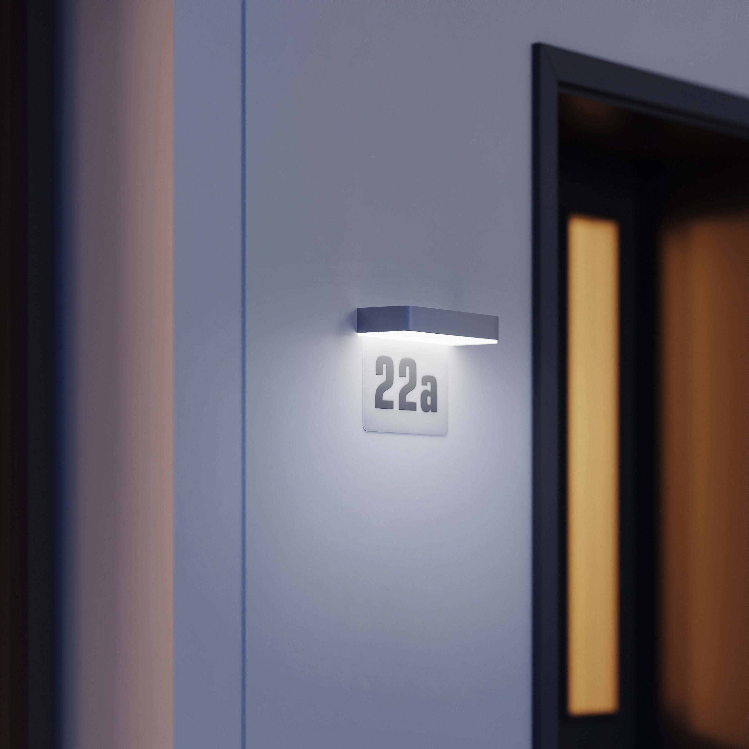 steinel LED Solarleuchte XSolar SOL-O HN, LED fest integriert, Warmweiß, Hausnummernleuchte