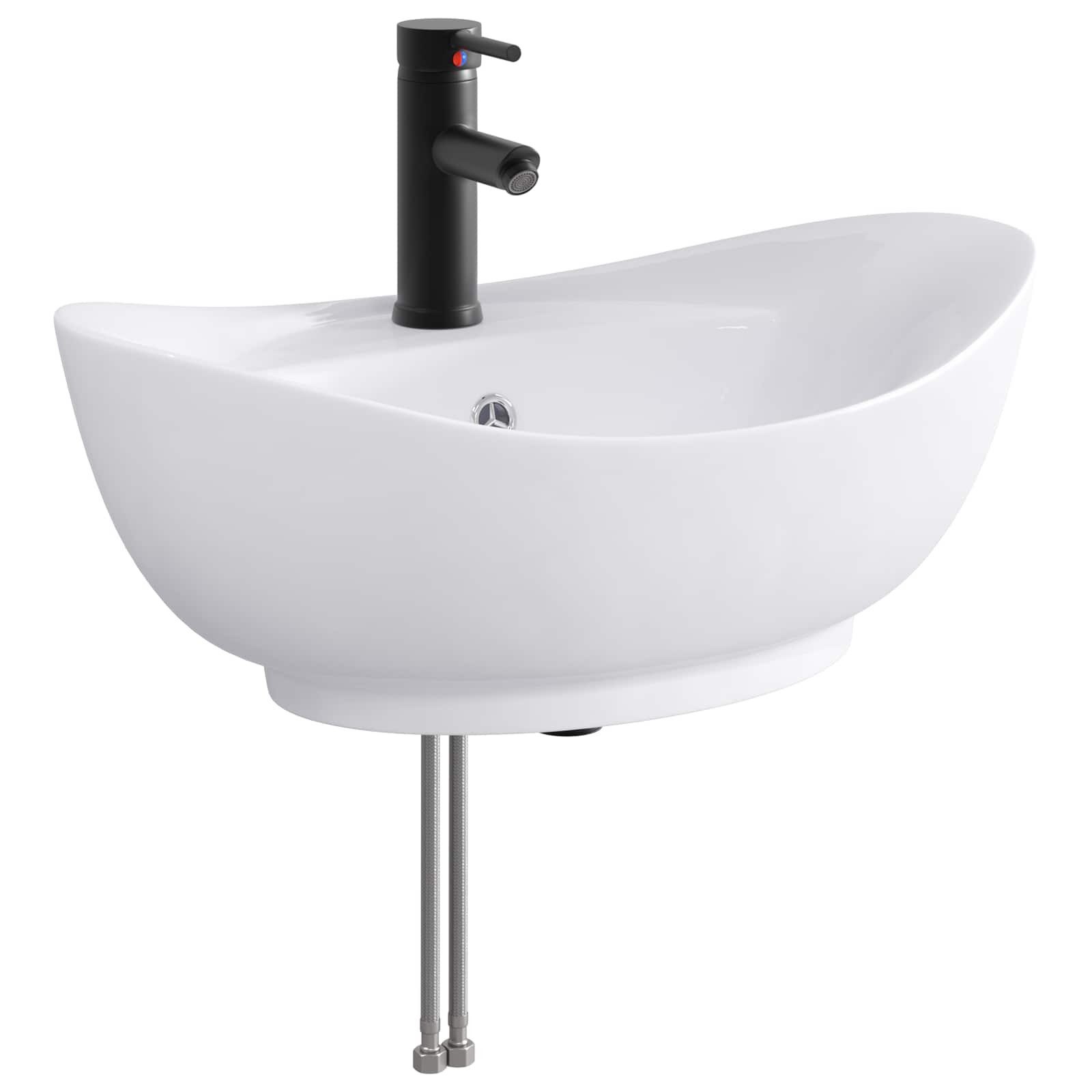 vidaXL Badezimmerspiegelschrank Waschbecken fürs Badezimmer Matt Schwarz 59 x 35 x 21 cm Metall (1-St)