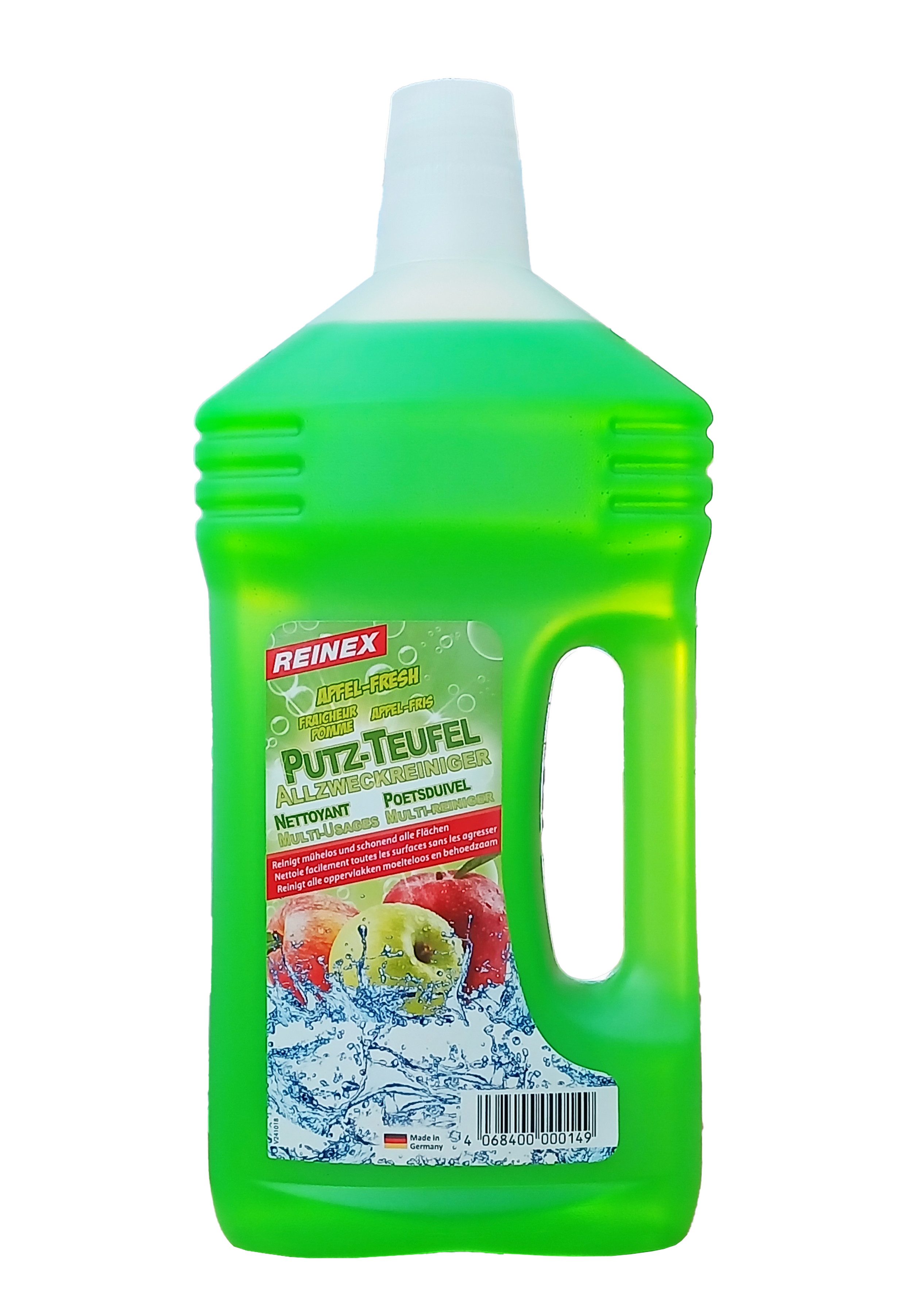 Reinex ALLZWECKREINIGER mit Apfelduft 1L Putz-Teufel Putzmittel 49 Allzweckreiniger (Haushaltsreiniger Universalreiniger Reiniger)