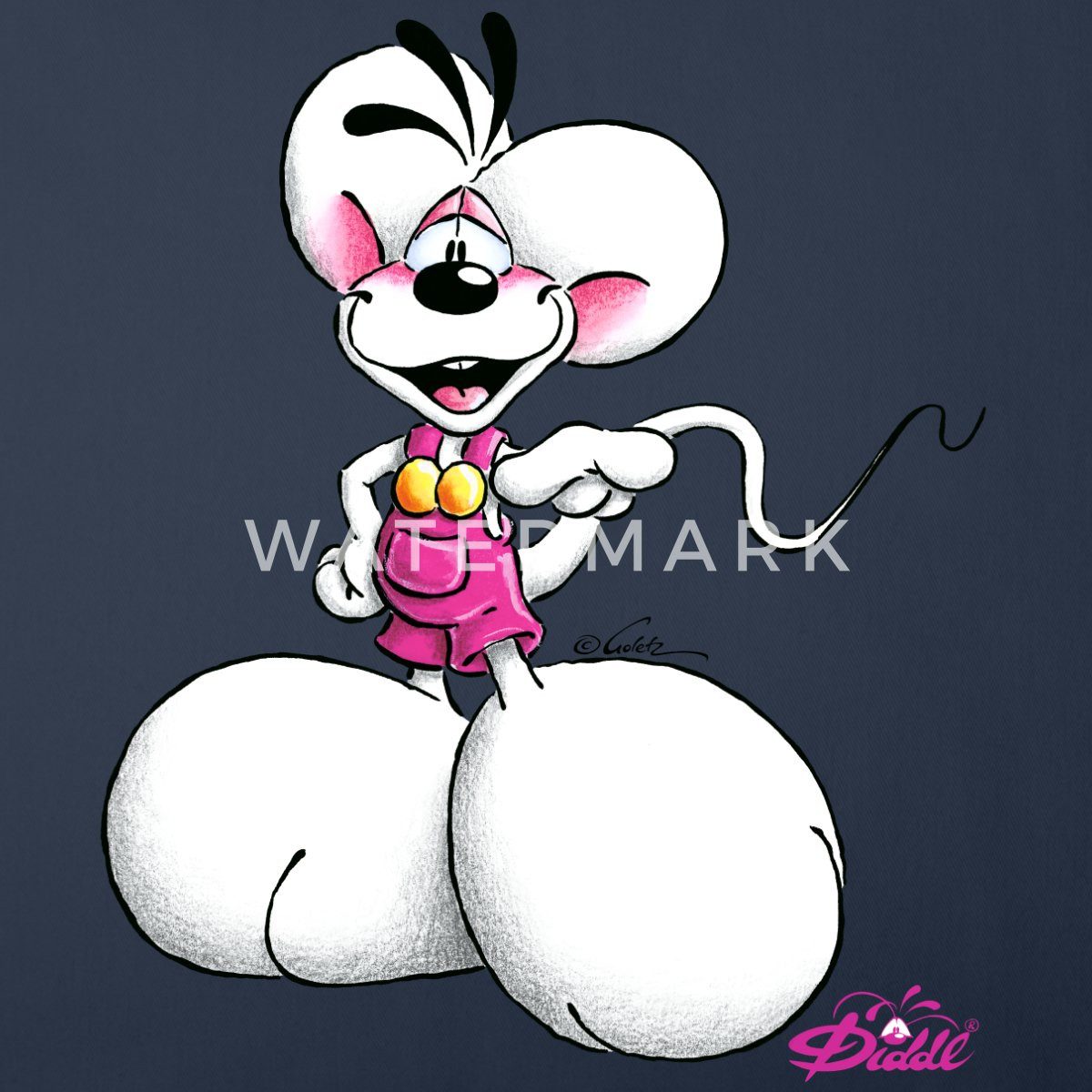Spreadshirt Kissenbezug Diddl Diddlmaus Coole Pose günstig online kaufen