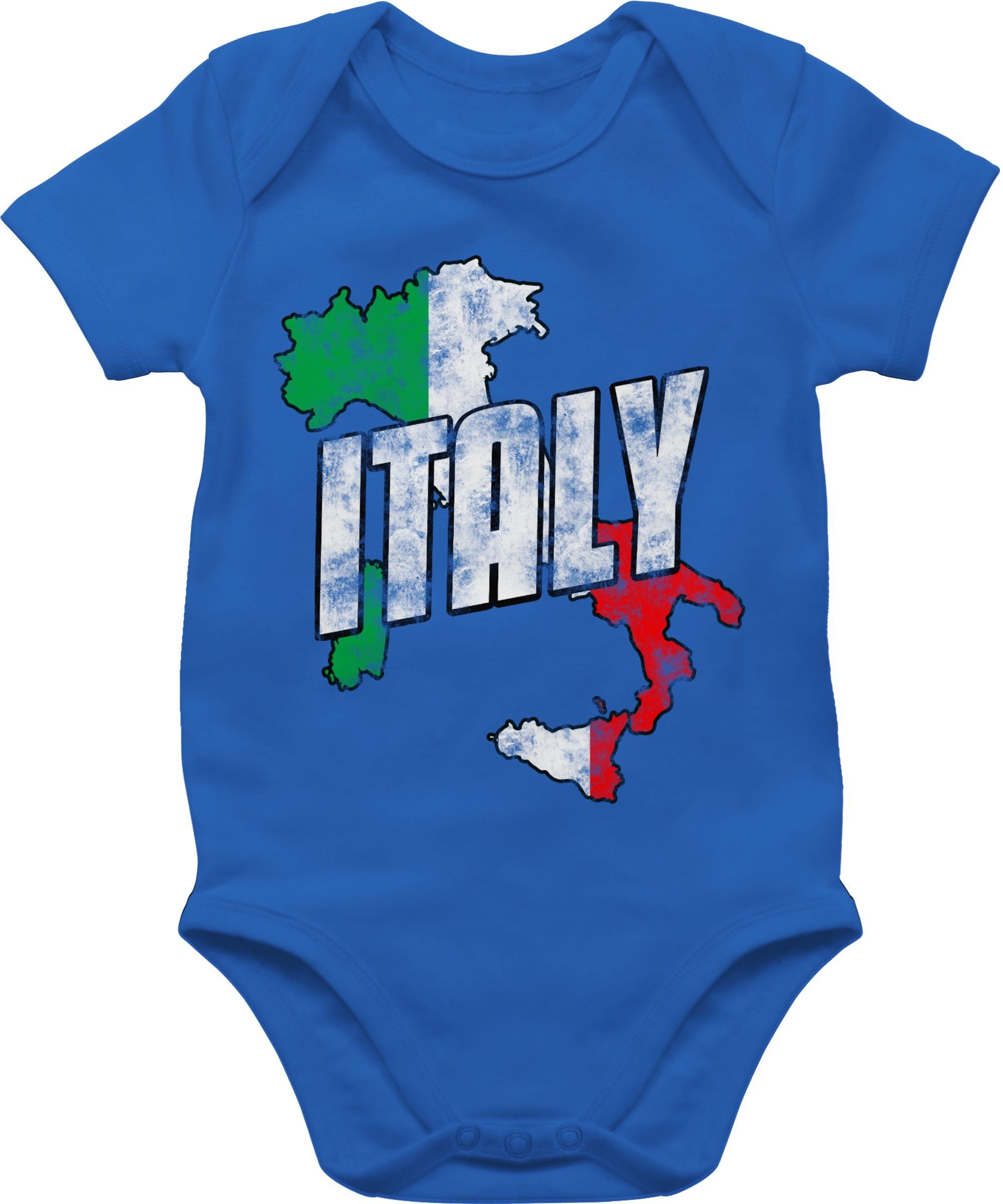 Shirtracer Shirtbody Italy Umriss Vintage Baby Länder Wappen 1 Royalblau