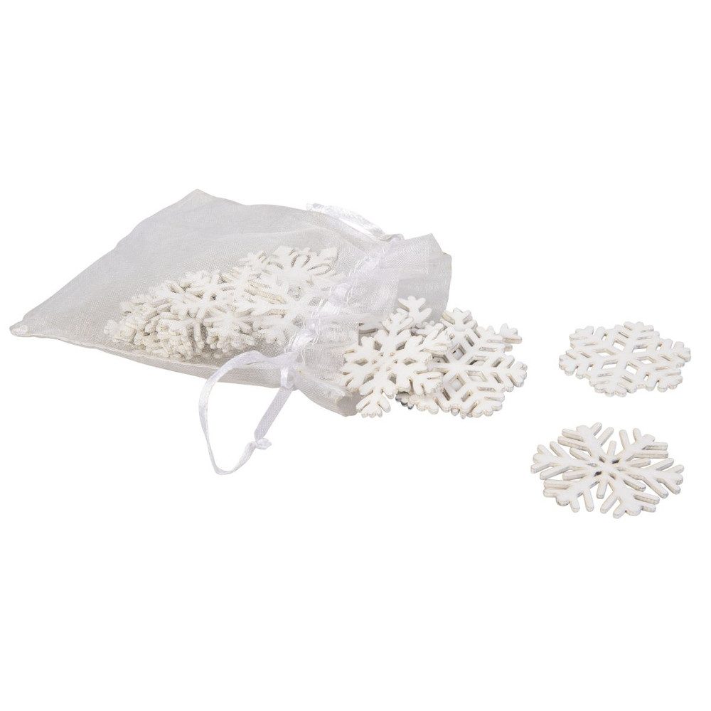 MICA Weihnachtsfigur Streudeko Schneeflocken - weiß - ca. 4 cm - 18 Stück günstig online kaufen