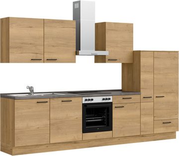 nobilia® Küchenzeile "Structura basic", vormontiert, Ausrichtung wählbar, Breite 330 cm, ohne E-Geräte