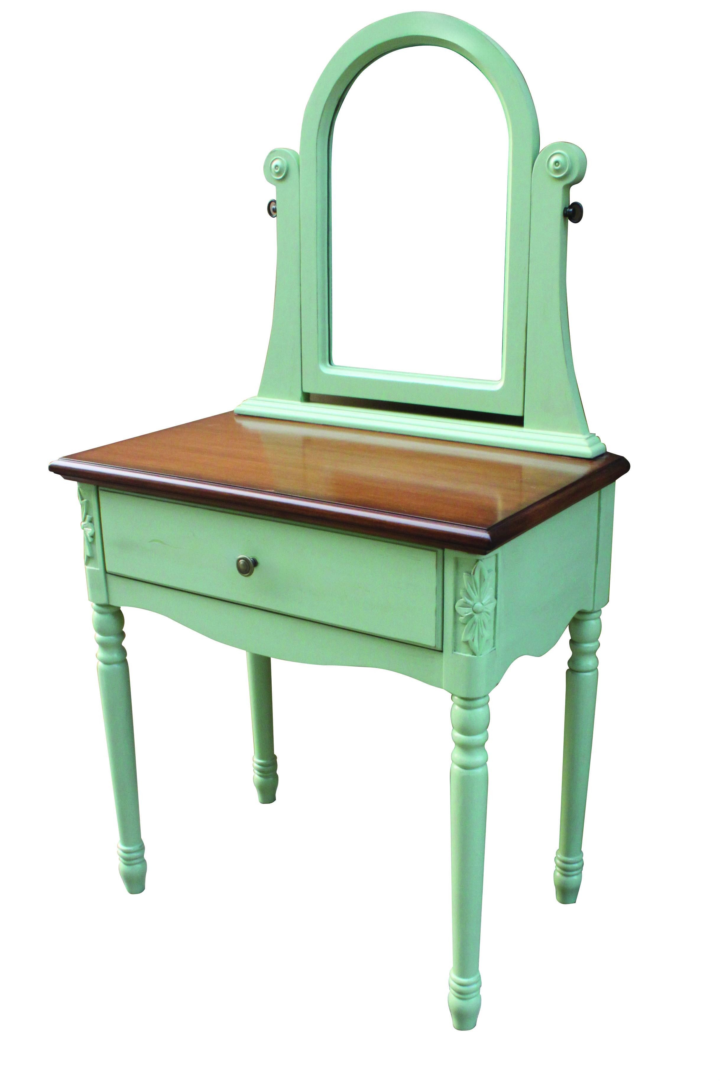 JVmoebel Schminktisch Grünes Hocker- und Spiegelset für Schlafzimmer und Makeup-Konsoltisch, Made in Europa