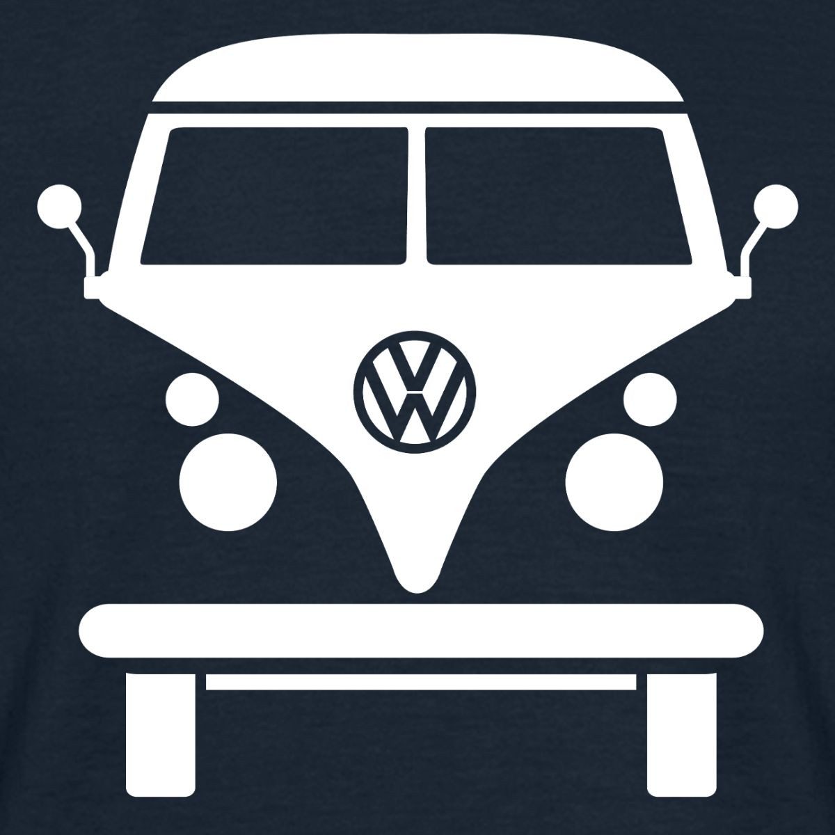 Spreadshirt T-Shirt Volkswagen VW Bulli Frontansicht Outlines Weiß Männer T-Shirt (1-tlg)