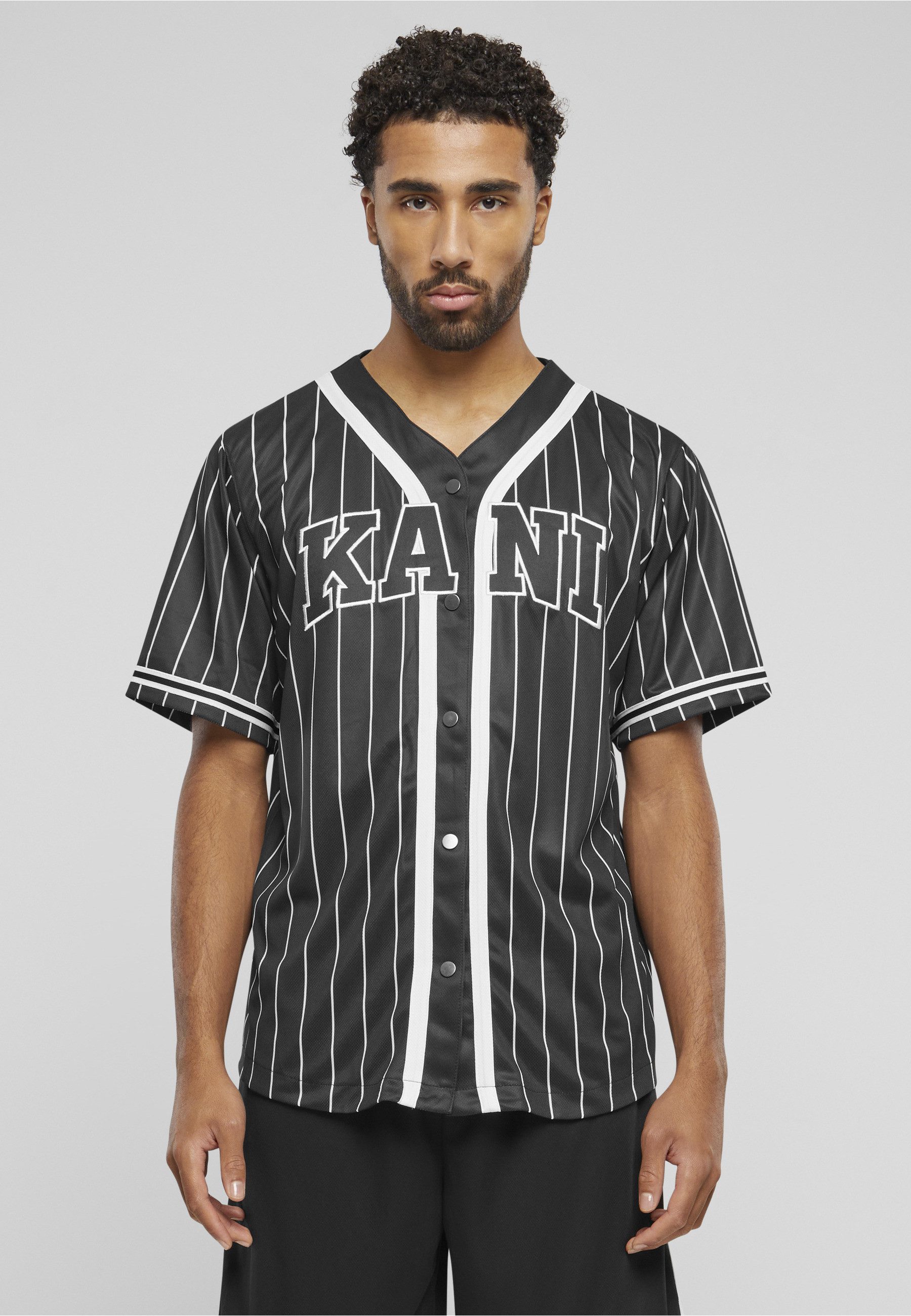 Karl Kani Kurzarmshirt Karl Kani Herren KM221-115-1 Serif Pinstripe Baseball Shirt (1-tlg)