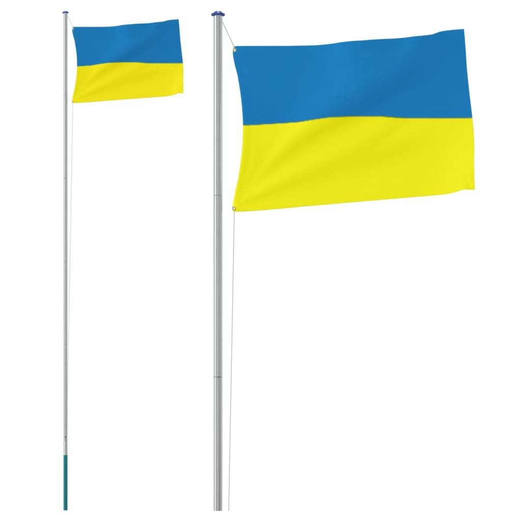 vidaXL Flagge Flagge der Ukraine und Mast 6,23 m Aluminium