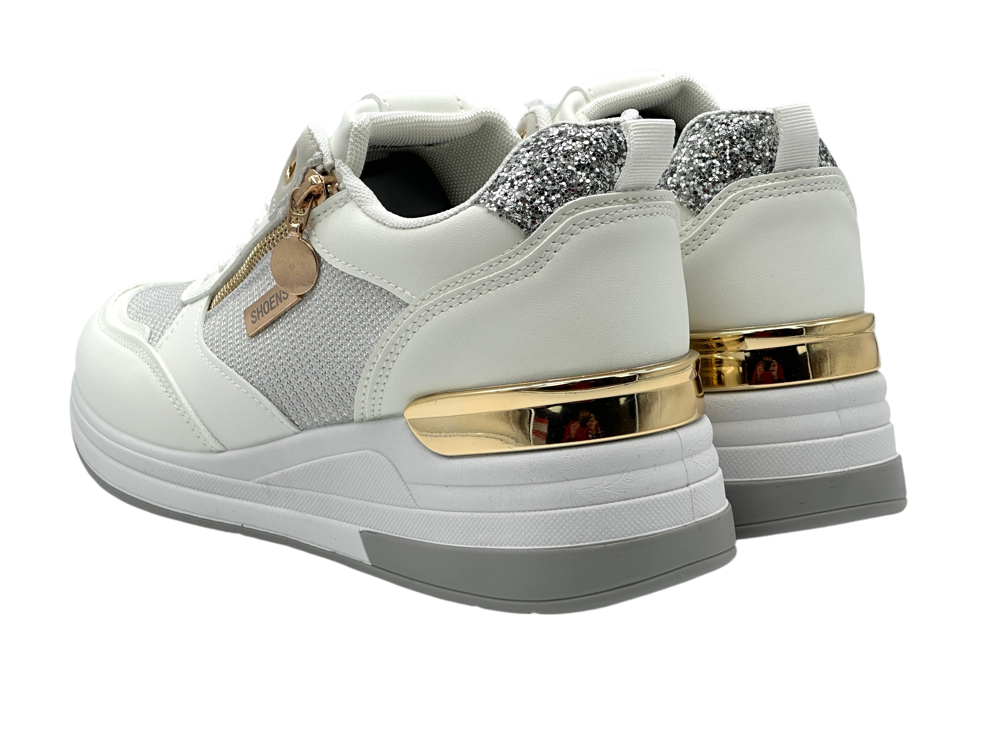 Nowaland Modische Damen Freizeitsneaker mit Zierdetails und Reißverschluss Sneaker Modisches Design, leichte Plateausohle und dekorative Details – Bild 4 von 5