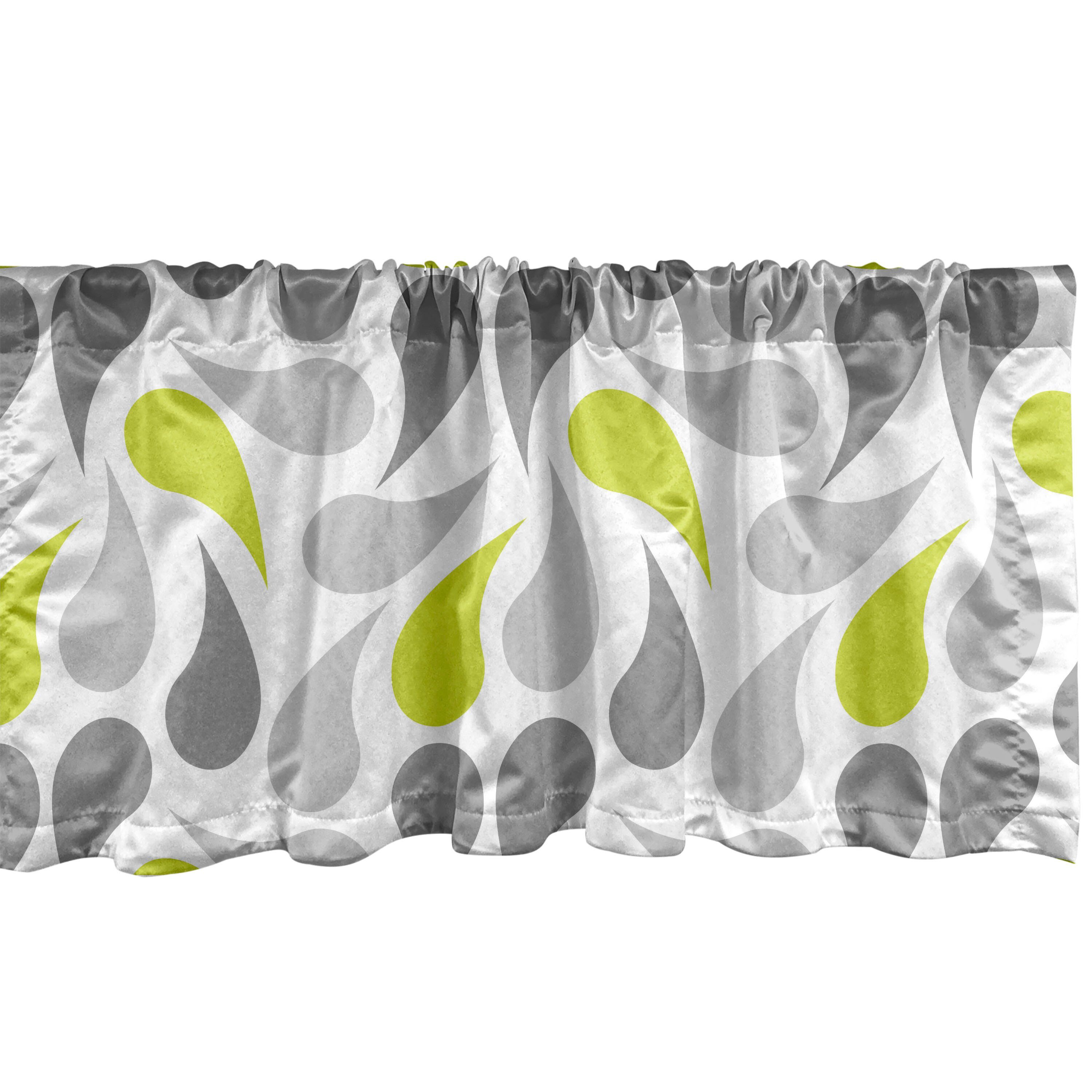 Volant Dekor Paisley für Vorhang Abakuhaus, mit Microfaser, Stangentasche, Küche Schlafzimmer abstrakte Geometrisch Scheibengardine
