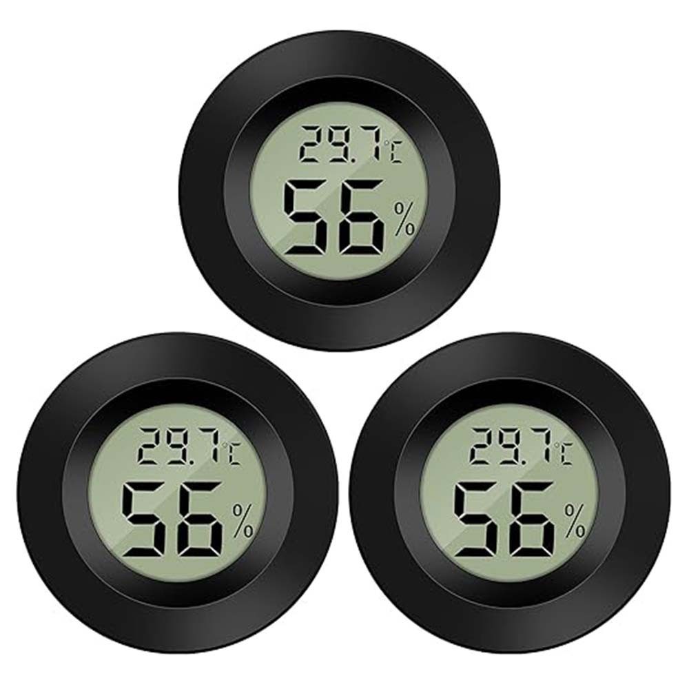 Raumthermometer 3 Stücke Digital Hygrometer Thermometer, Mini Rund Thermo-Hygrometer