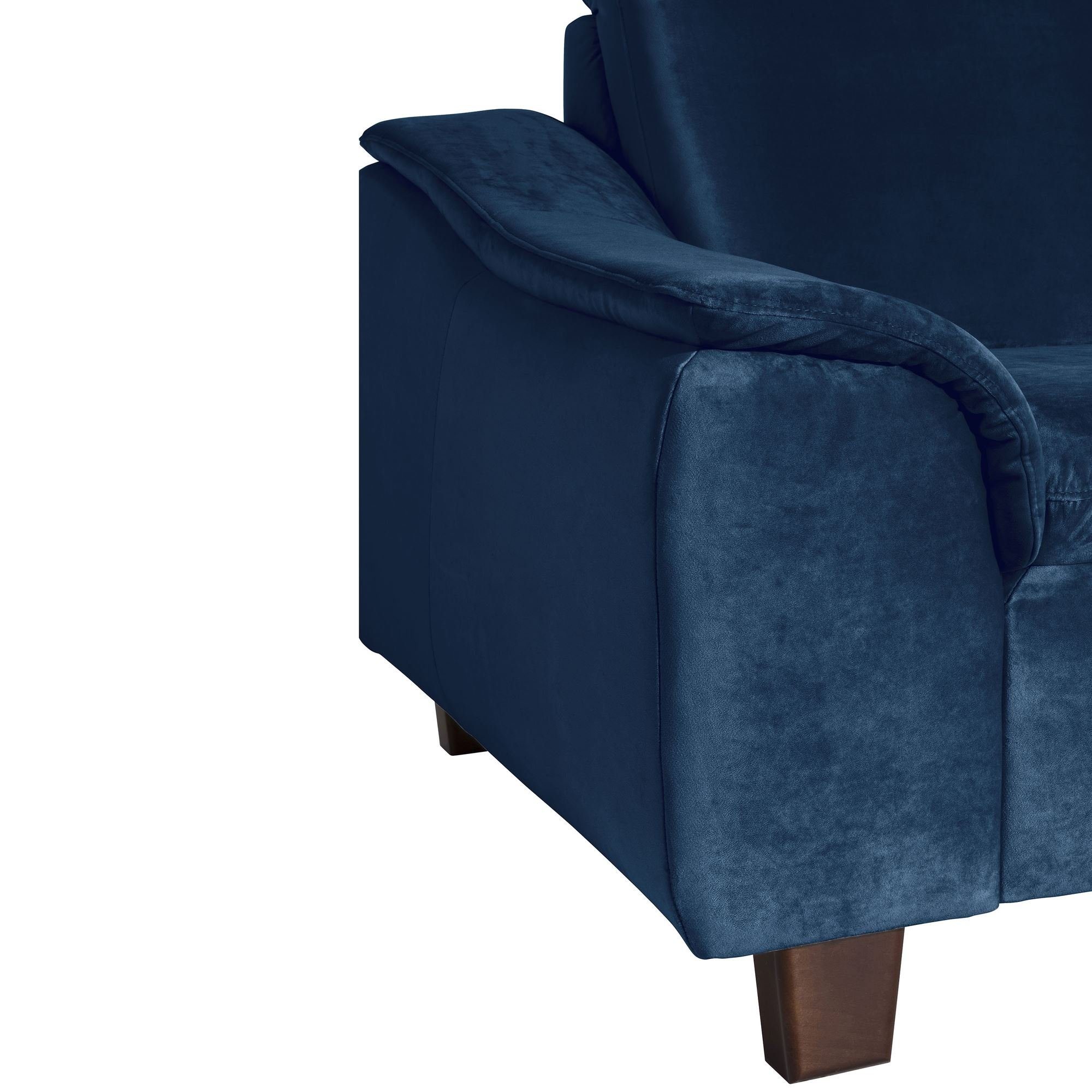 dunkelblau Samtvelours nussbaum Sessel aufm dunkel hochwertig Katti 1-St), Buche / Kessel verarbeitet,bequemer Kostenlosem 58 Bezug (Sparpreis Sessel inkl. Versand, Sitz