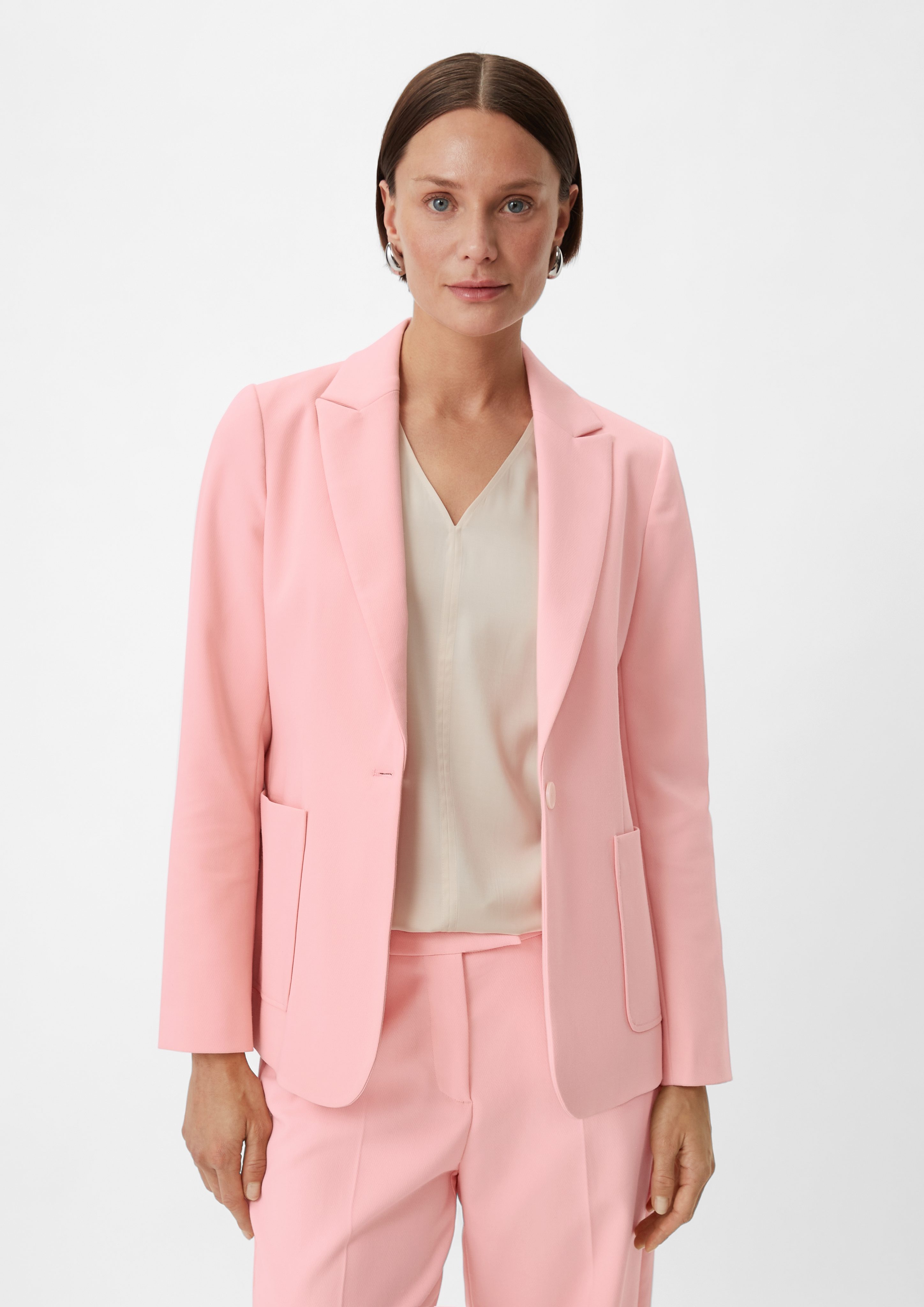 Comma Blusenblazer Blazer mit Herringbone-Muster Logo