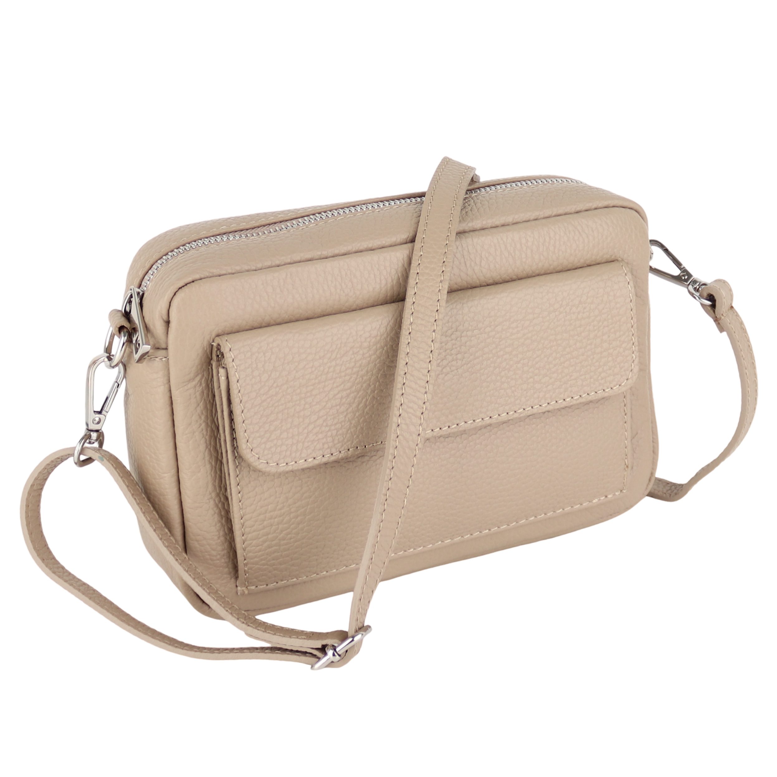 MIRROSI Umhängetasche Damen Crossbody Bag, aus Echtleder,Made in Italy (verstellbaren Schulterriemen), (24x16x6cm)