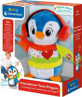 Clementoni® Kuscheltier Baby Clementoni, Tanz-mit-mir Pinguin, mit Licht- und Soundeffekten