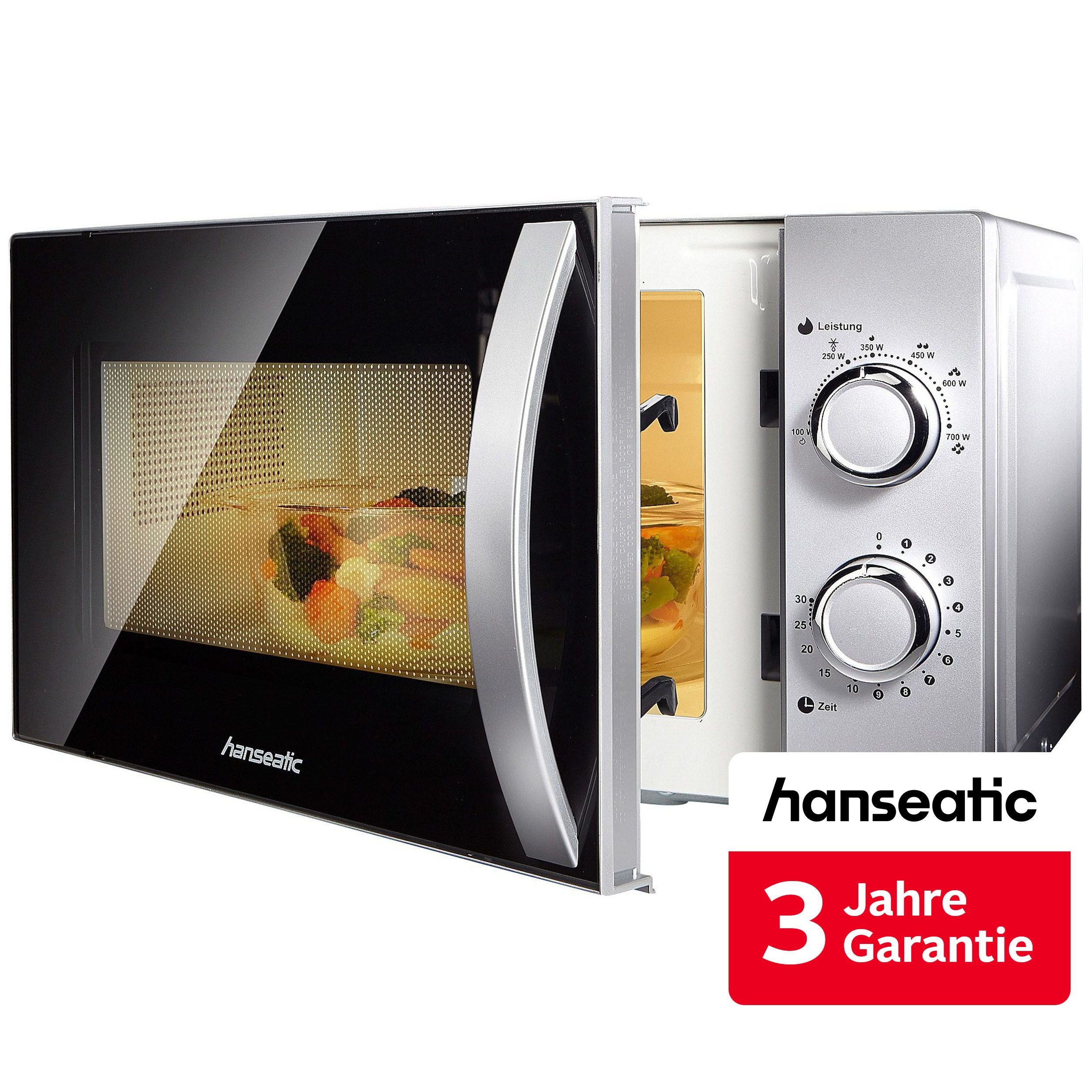 Hanseatic Mikrowelle SMH207P3H-P, silberfarben, Mikrowelle, 20 l, inkl. 3 Jahre Herstellergarantie