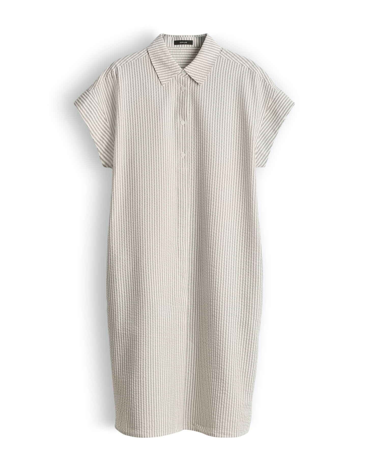 OPUS Hemdblusenkleid Wamila aus Webware mit Seersucker Struktur Perlmuttknöpfe verleihen dem Look feine Eleganz