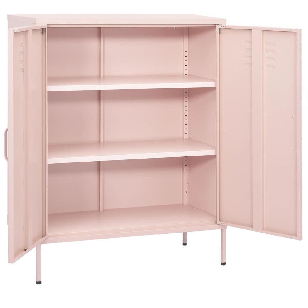 furnicato Sideboard Lagerschrank aus Stahl 80 x 35 x 101,5 cm in Rosa (1 St)
