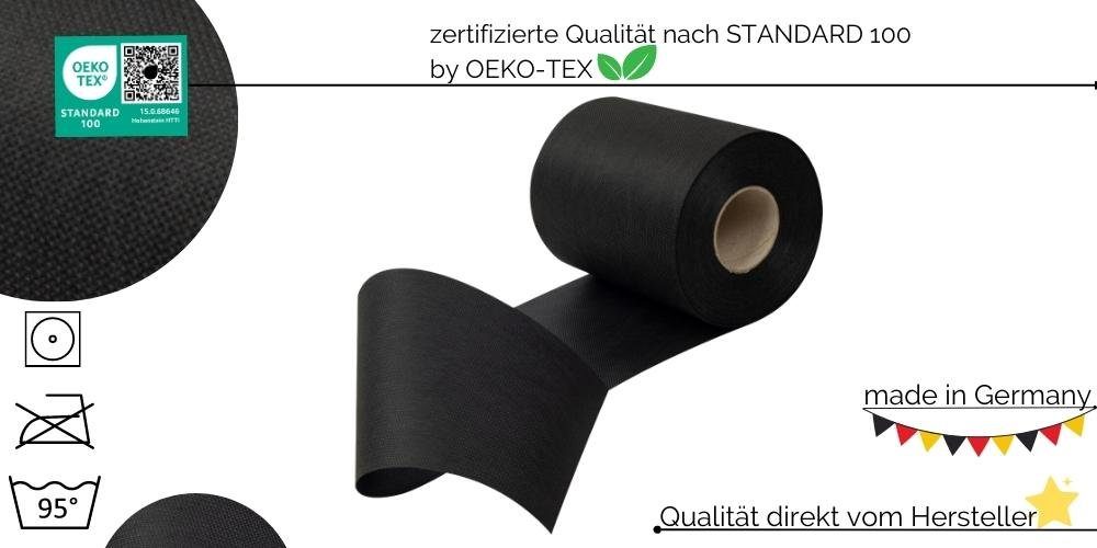 Sensalux Tischläufer + Vlies, Breite Sensalux stoffähnliches Schwarz Tischläufer, wählbar Farbe