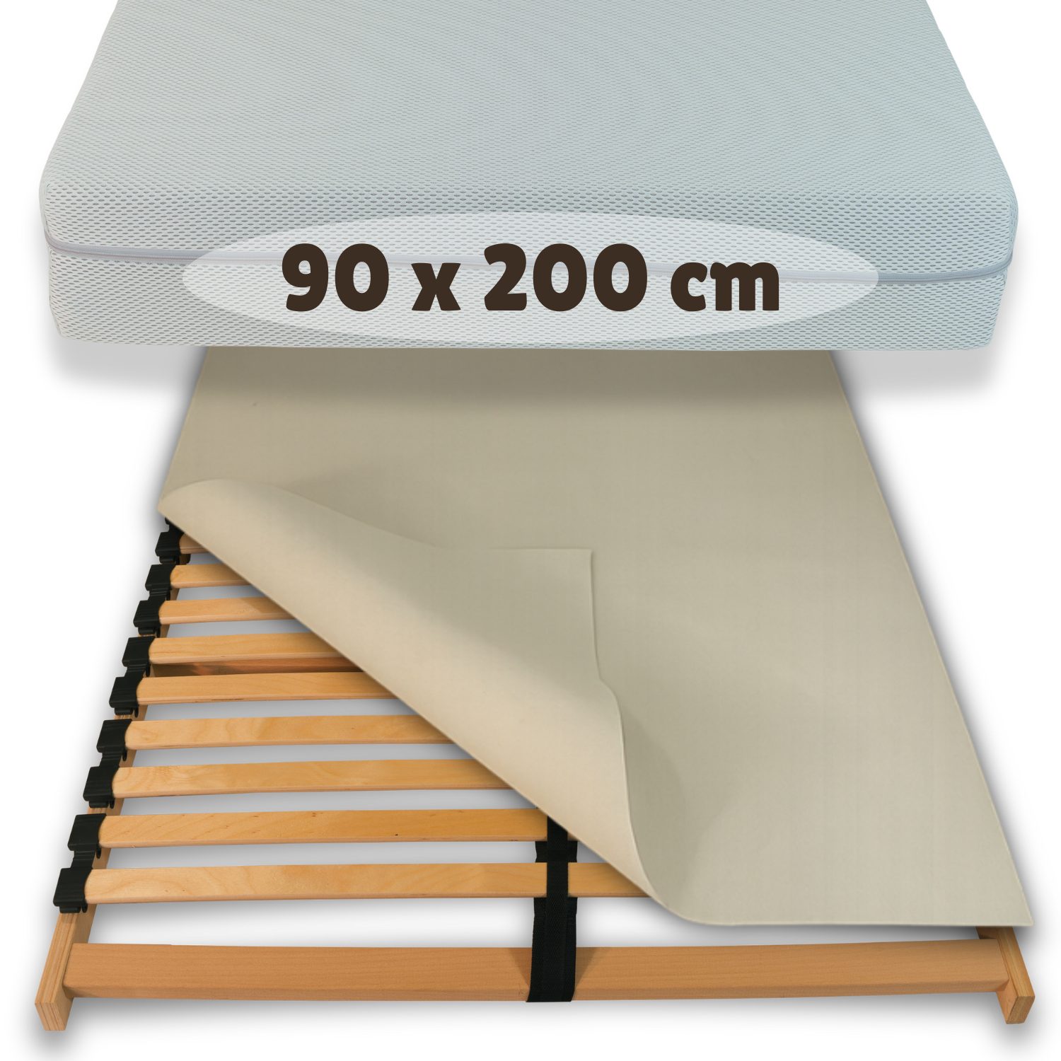 Matratzenschoner Hochwertiger Lattenrostschoner – Atmungsaktive Matratzenunterlage flex it, Besonders rutschfest, Allergiker geeignet, deutsche Markenqualität