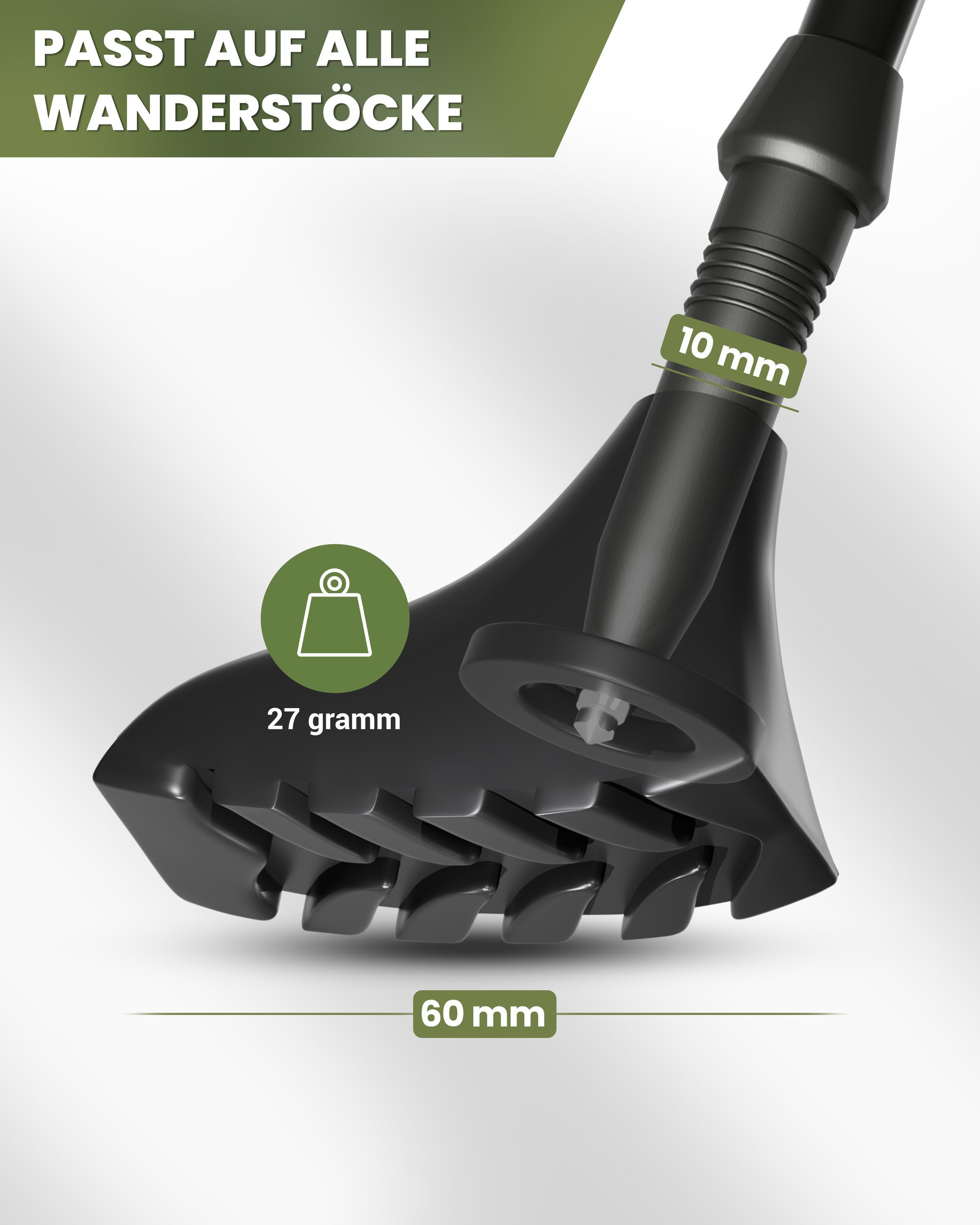 Alpenwert Nordic-Walking-Stöcke Gummipuffer Wanderstöcke Pads Speed Aufsatz Nordic Walking, Wanderstöcke Gummipuffer, Ultraleichte Gummipuffer, Wanderstöcke