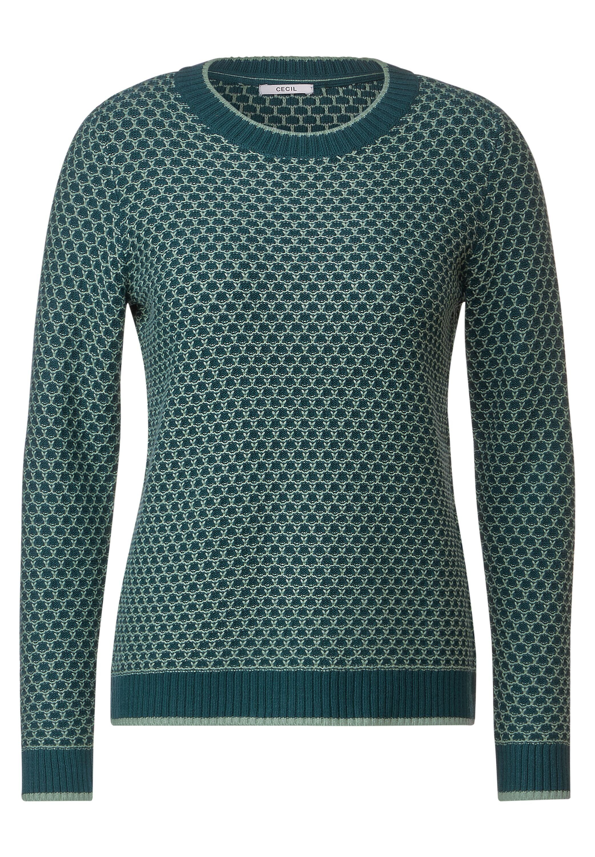 CECIL Rundhalspullover aus softem Materialmix