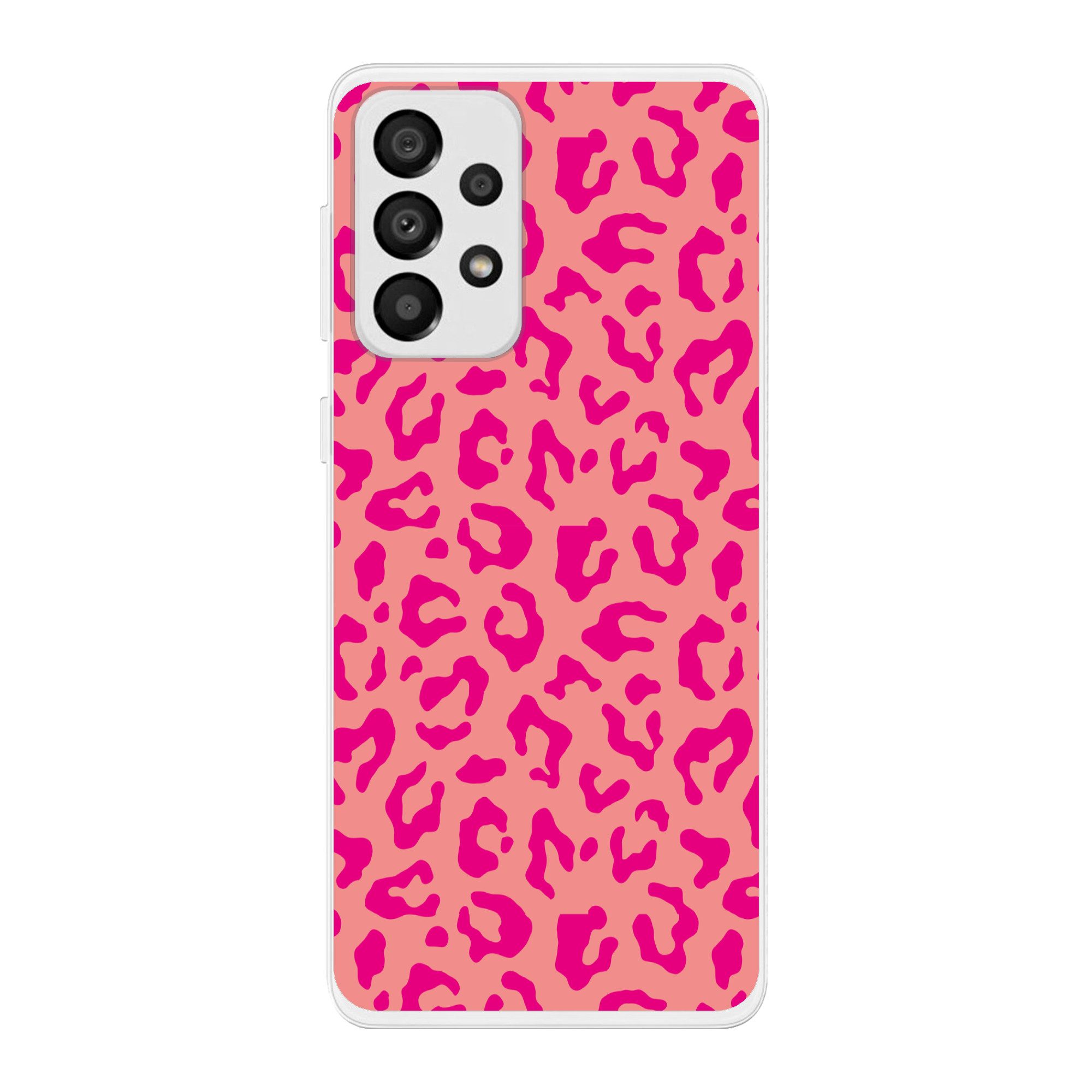 MuchoWow Handyhülle für Samsung Galaxy A33 Pantherdruck - Rosa - Tierdruck - Minimalistisc, Smartphone-Bumper, Print, Handy Schutzhülle Dünn