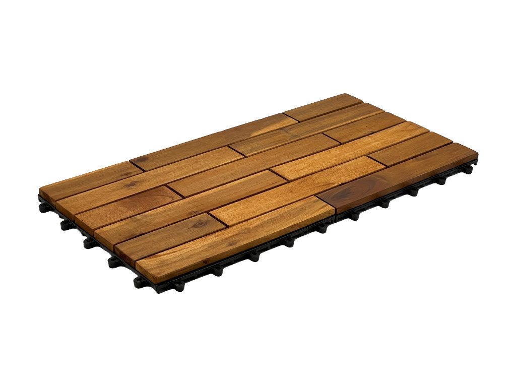 Woodtex Terrassenplatte Terrassenfliese Akazie Natur, Holz 60x30, Braun
