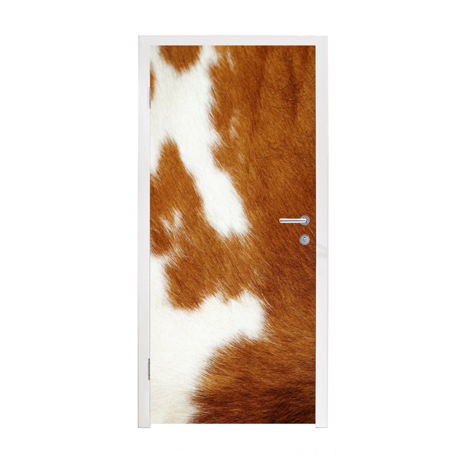 MuchoWow Türtapete Eine melierte Kuhhaut, Matt, bedruckt, (1 St), Fototapete für Tür, Türaufkleber, 75x205 cm