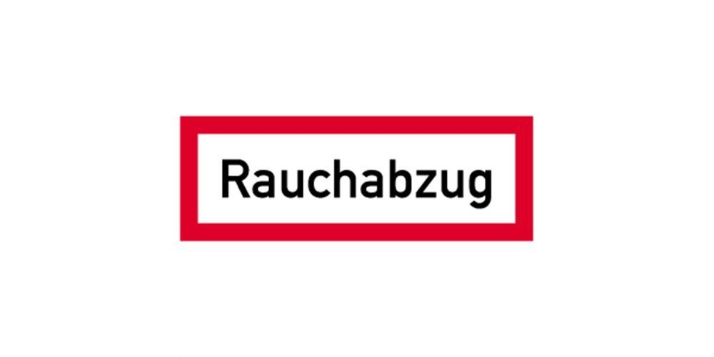 Hinweisschild Aufkleber Rauchabzug, Folie, 297x105 mm