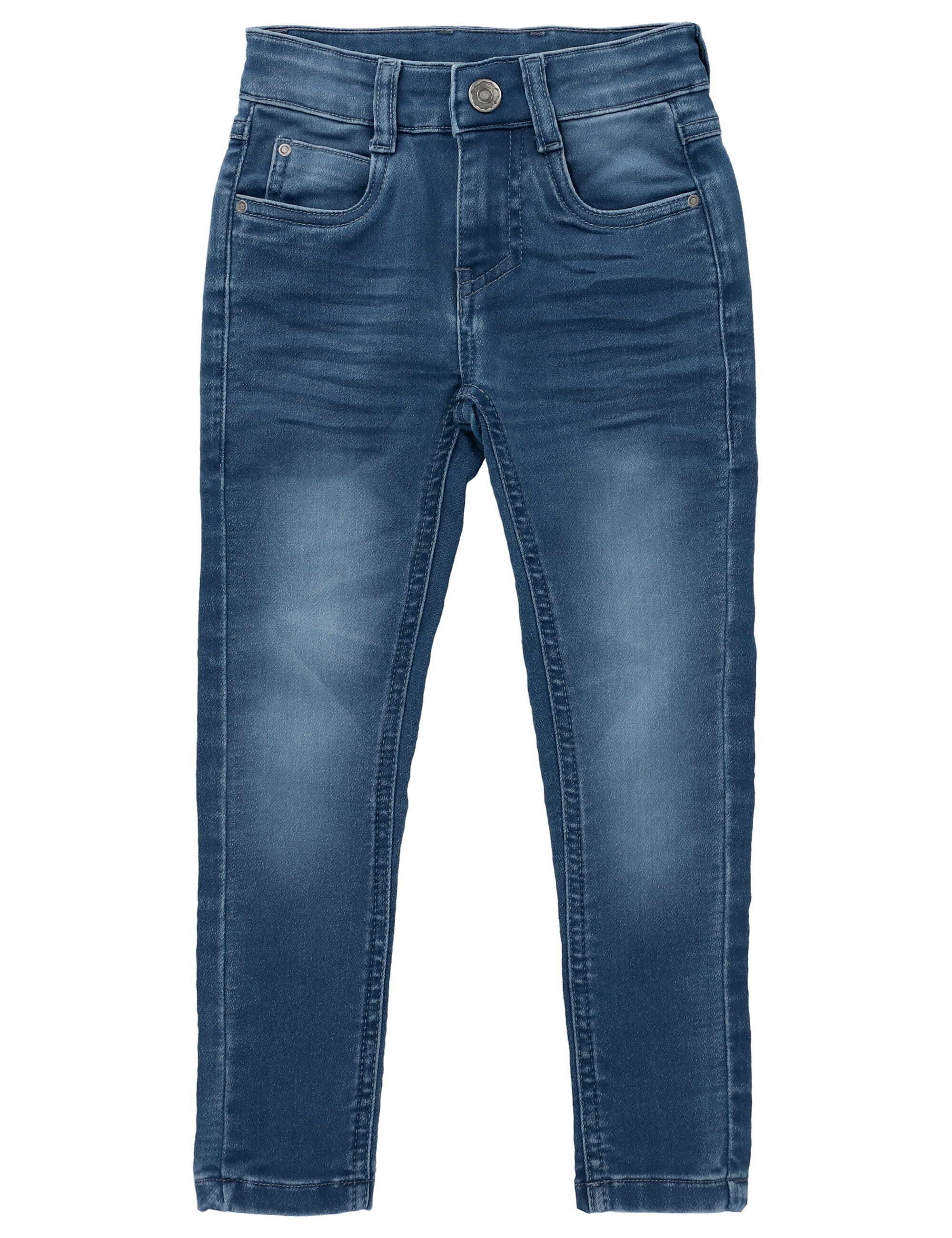 MaBu Kids Dehnbund-Jeans Jeans, Knopf & Reißverschluss erleichtern Umziehen