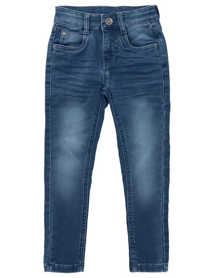 MaBu Kids Dehnbund-Jeans Jeans, Knopf & Reißverschluss erleichtern Umziehen