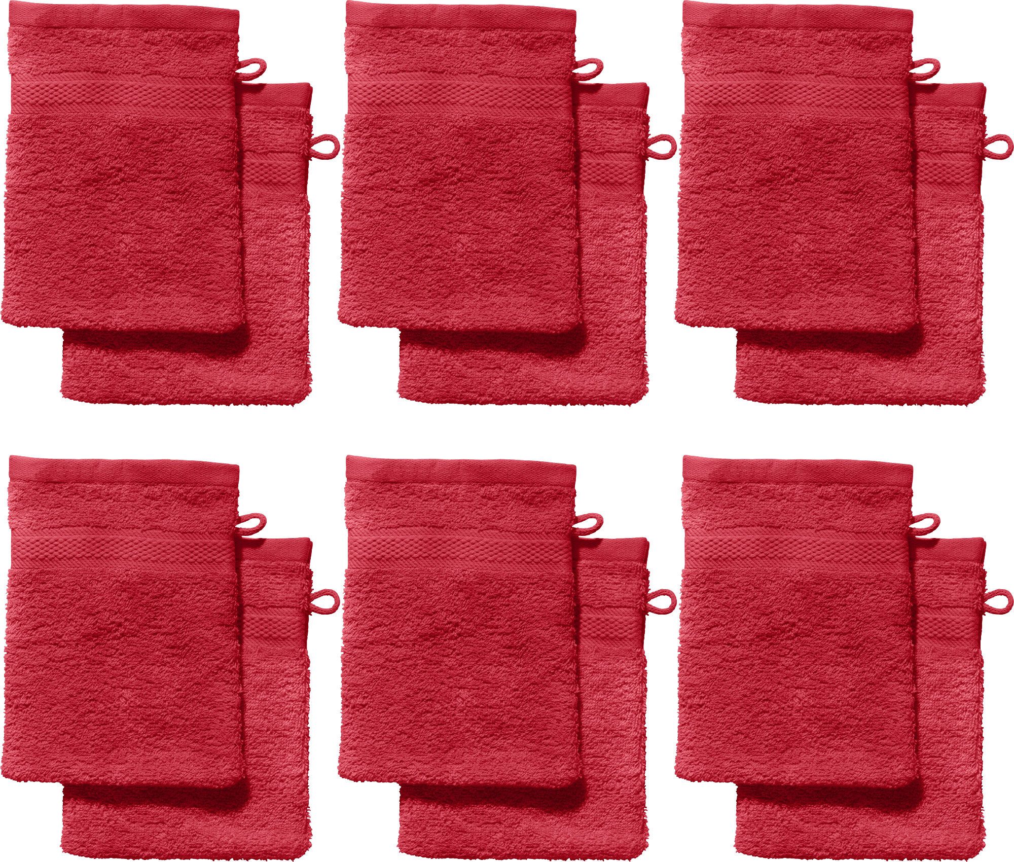REDBEST Waschhandschuh Waschhandschuh "Chicago" 12er-Pack, Frottier, Walk-Frottier Uni