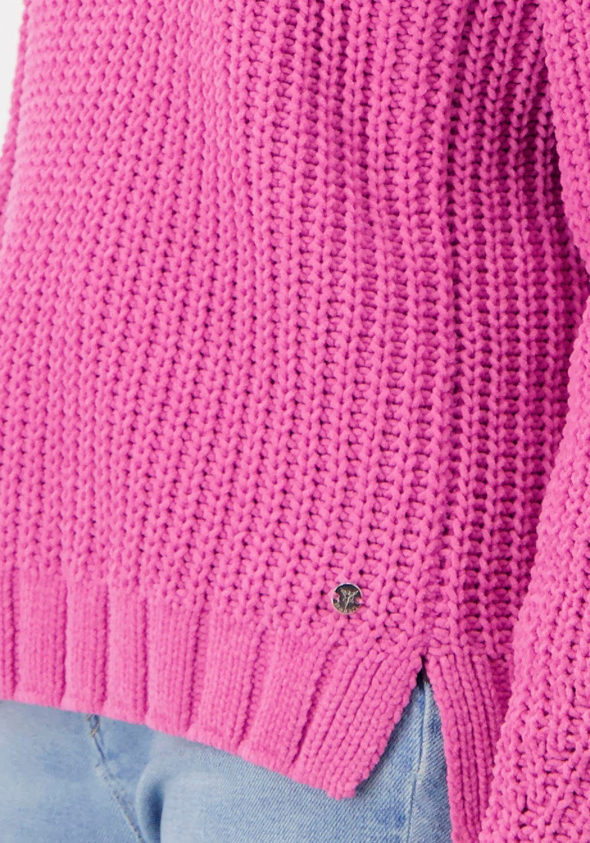 Perlfangmuster Strickpullover Monari Pullover pink deep in Chenille Perlfang