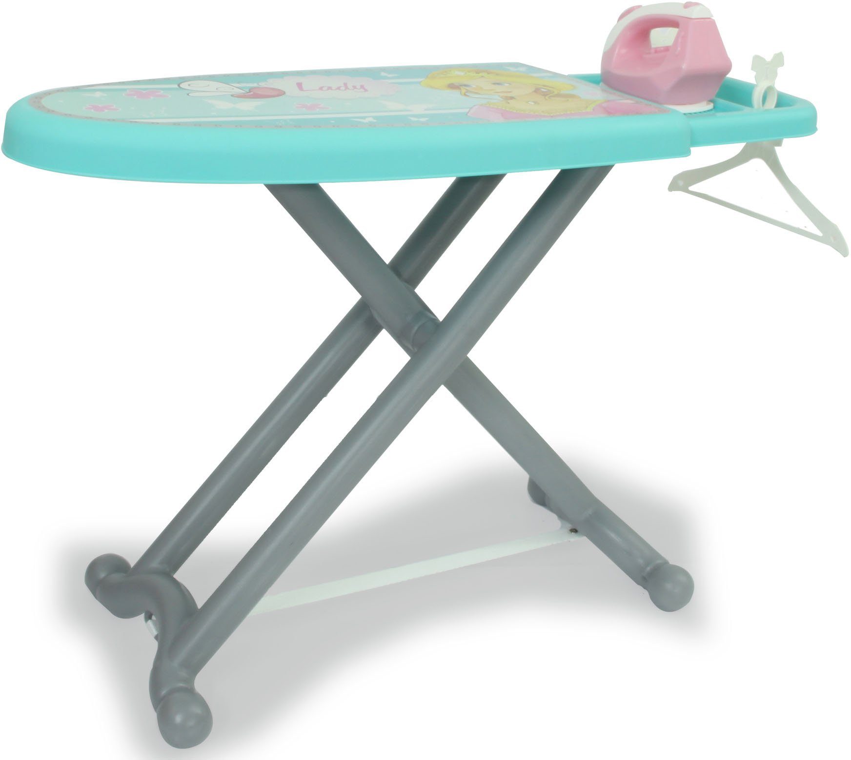 Jamara Kinder-Bügelbrett Little Laundry Princess, türkis, (Set, 6-tlg), ink günstig online kaufen
