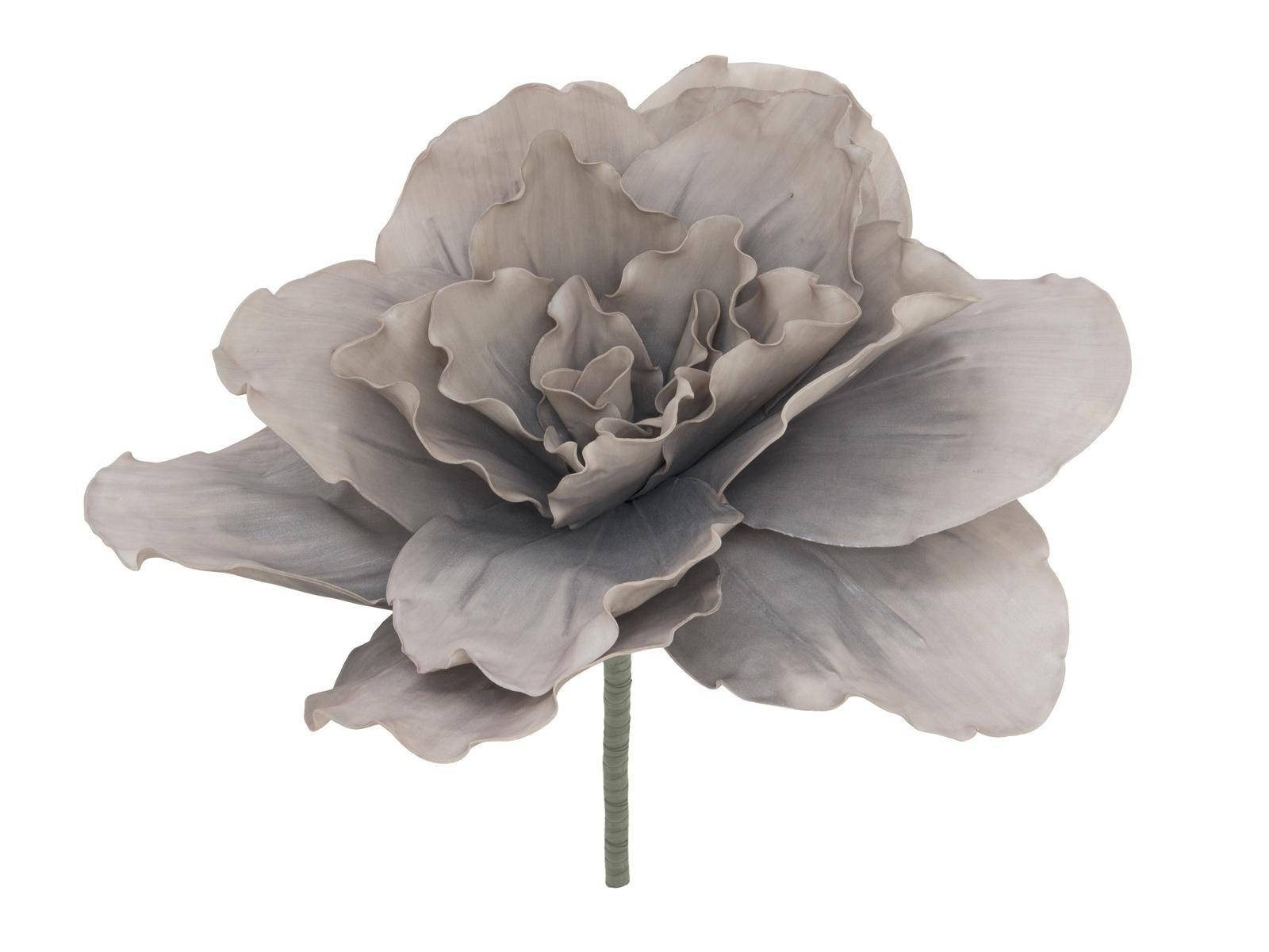 Kunstblume Künstliche Riesen Kamelienblüte Marlene, beigegrau, 80cm - wetterfest Kamelie, artplants