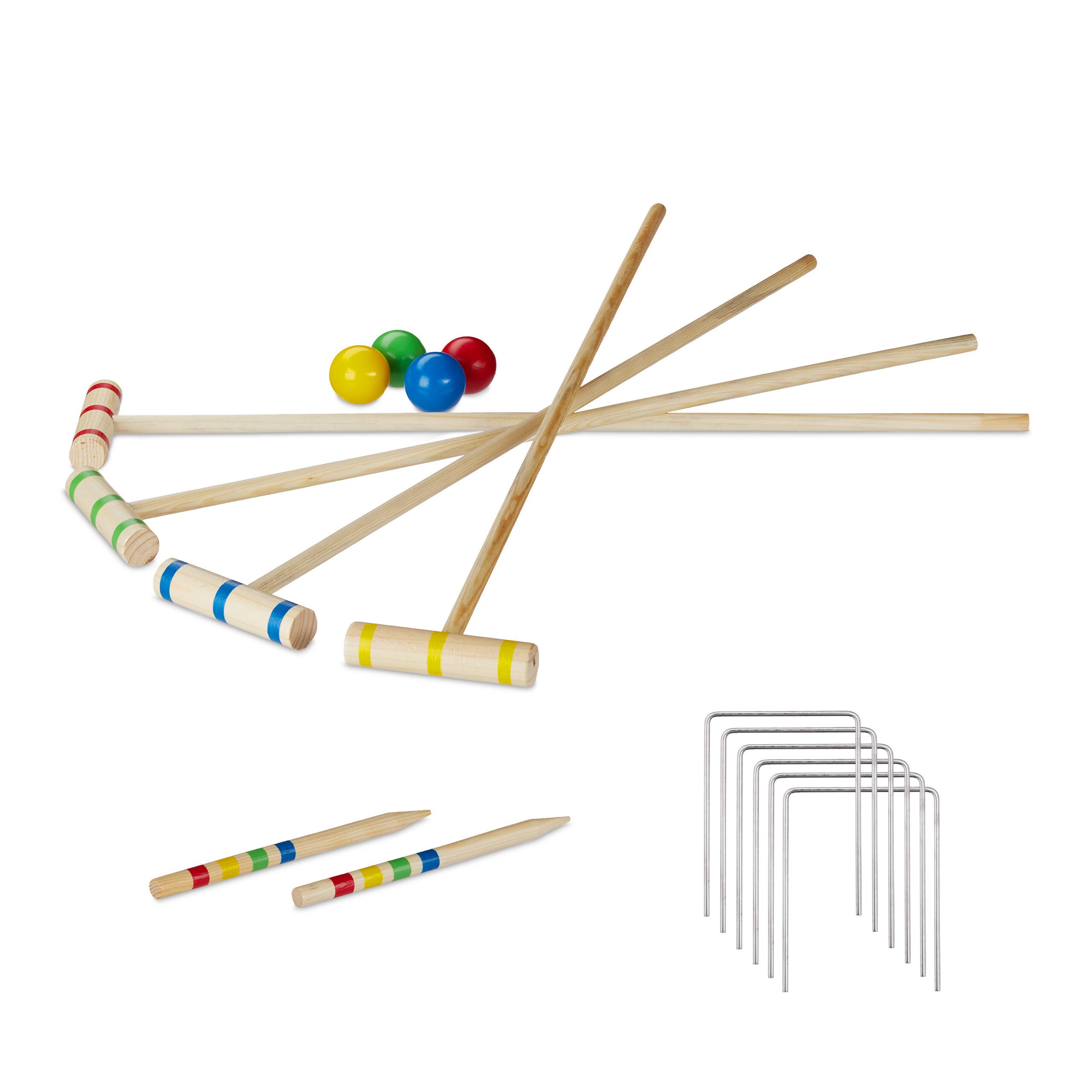 relaxdays Spielzeug-Gartenset Krocket Spiel günstig online kaufen