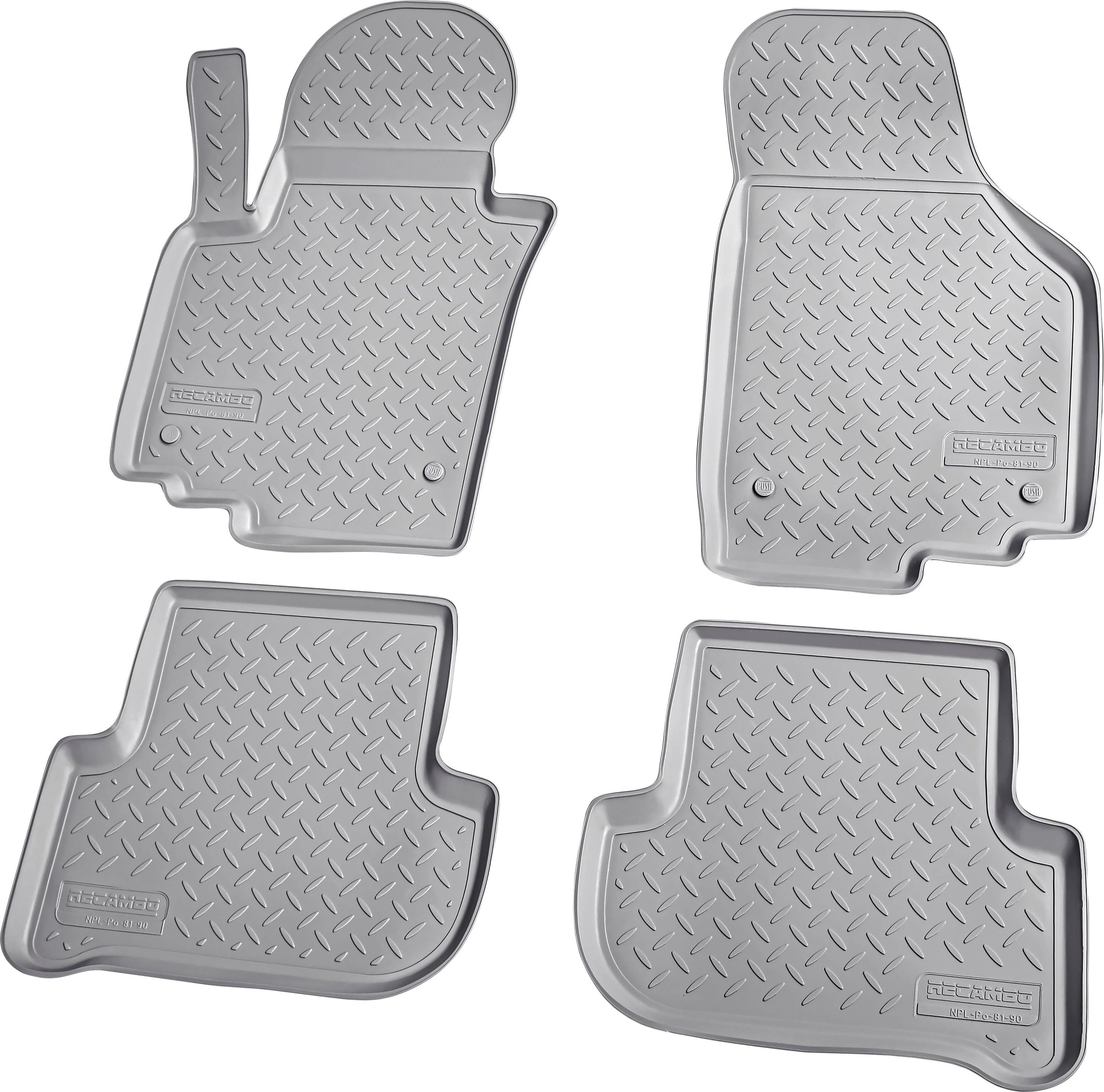 RECAMBO Passform-Fußmatten CustomComforts (4 St), für Seat Leon, II Typ 1P  2005 - 2012, perfekte Passform
