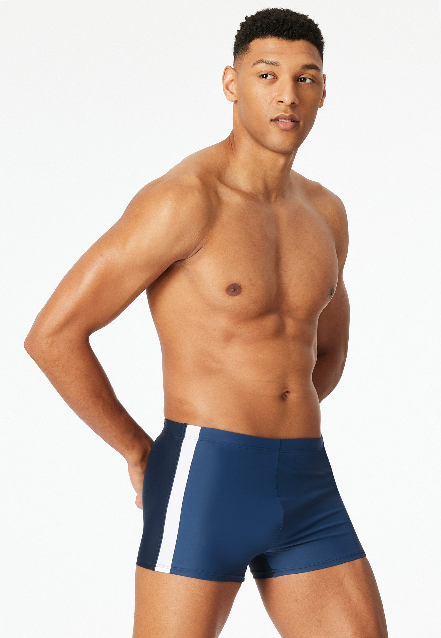 Schiesser Badepants Ocean Swim Bund mit Kordel und seitliche Kontraststreifen