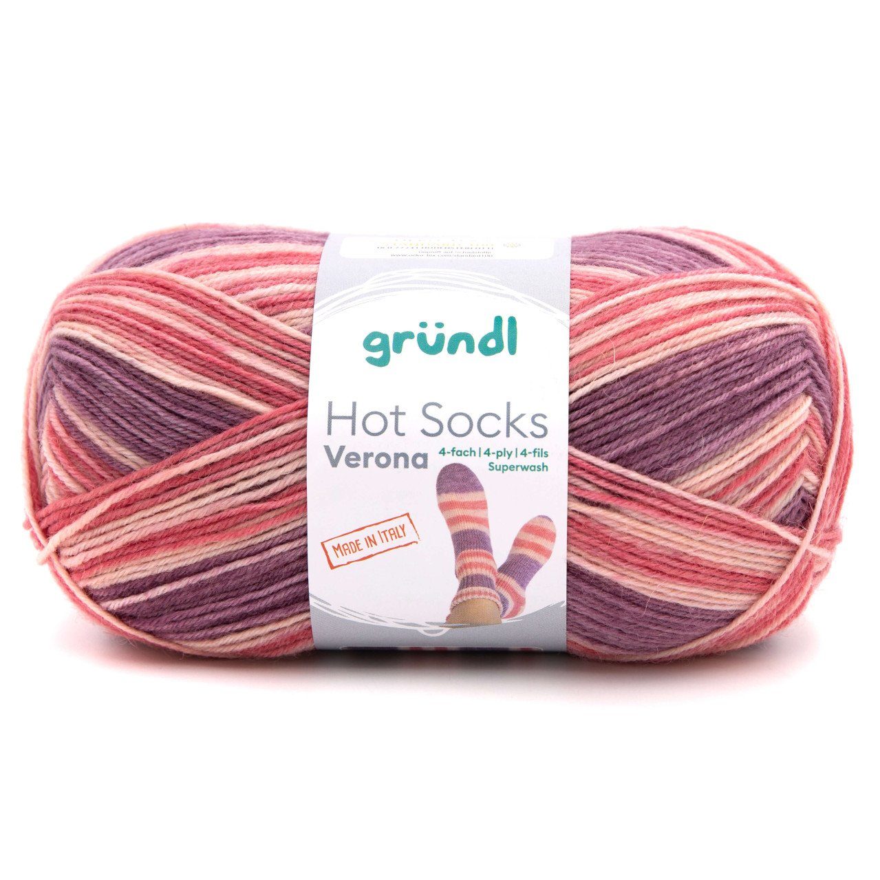 Gründl Gründl Sockenwolle Hot Socks Verona 100 g 4-fach Häkelwolle