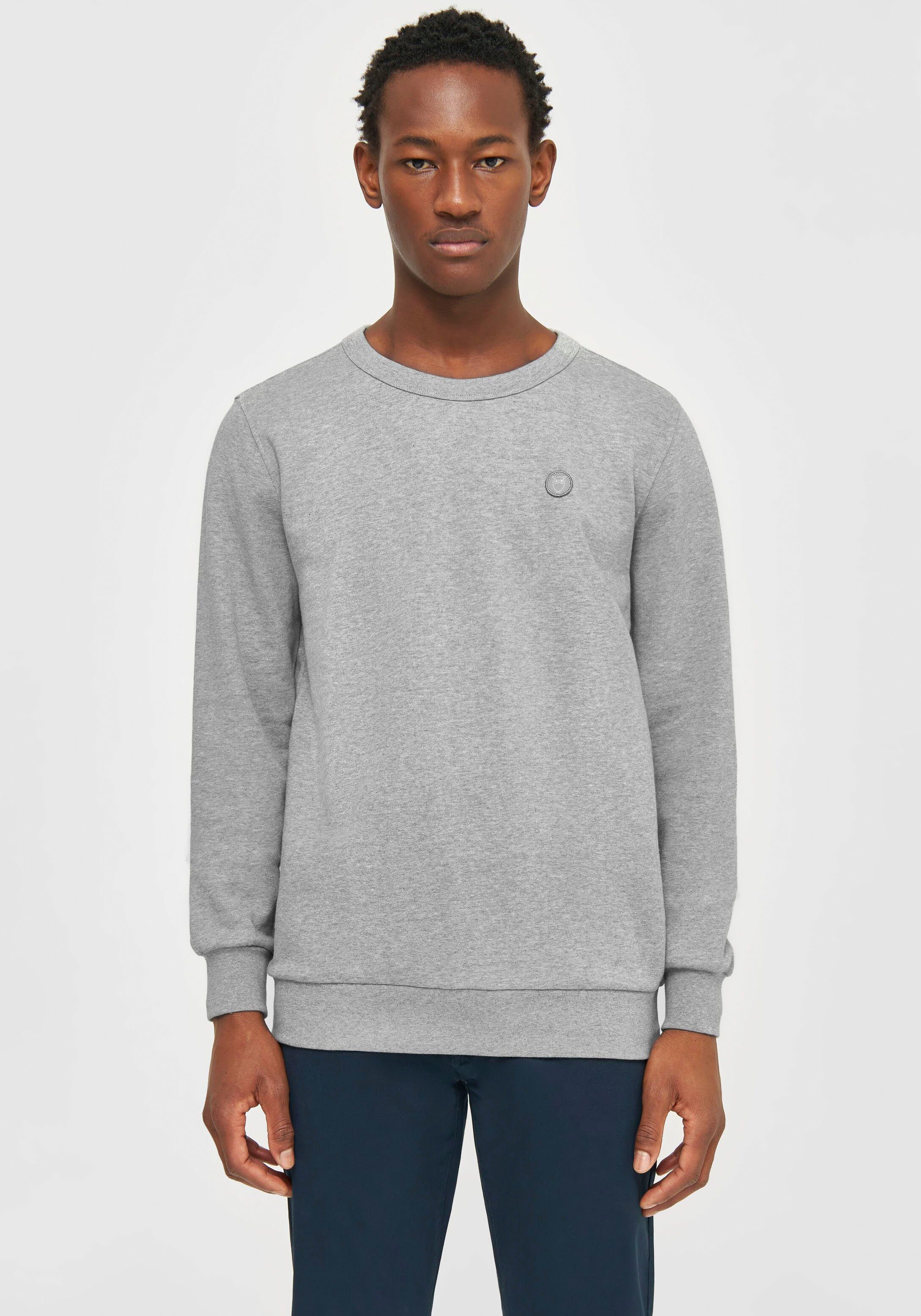 KnowledgeCotton Apparel Sweatshirt im cleanen Look Grey Melange