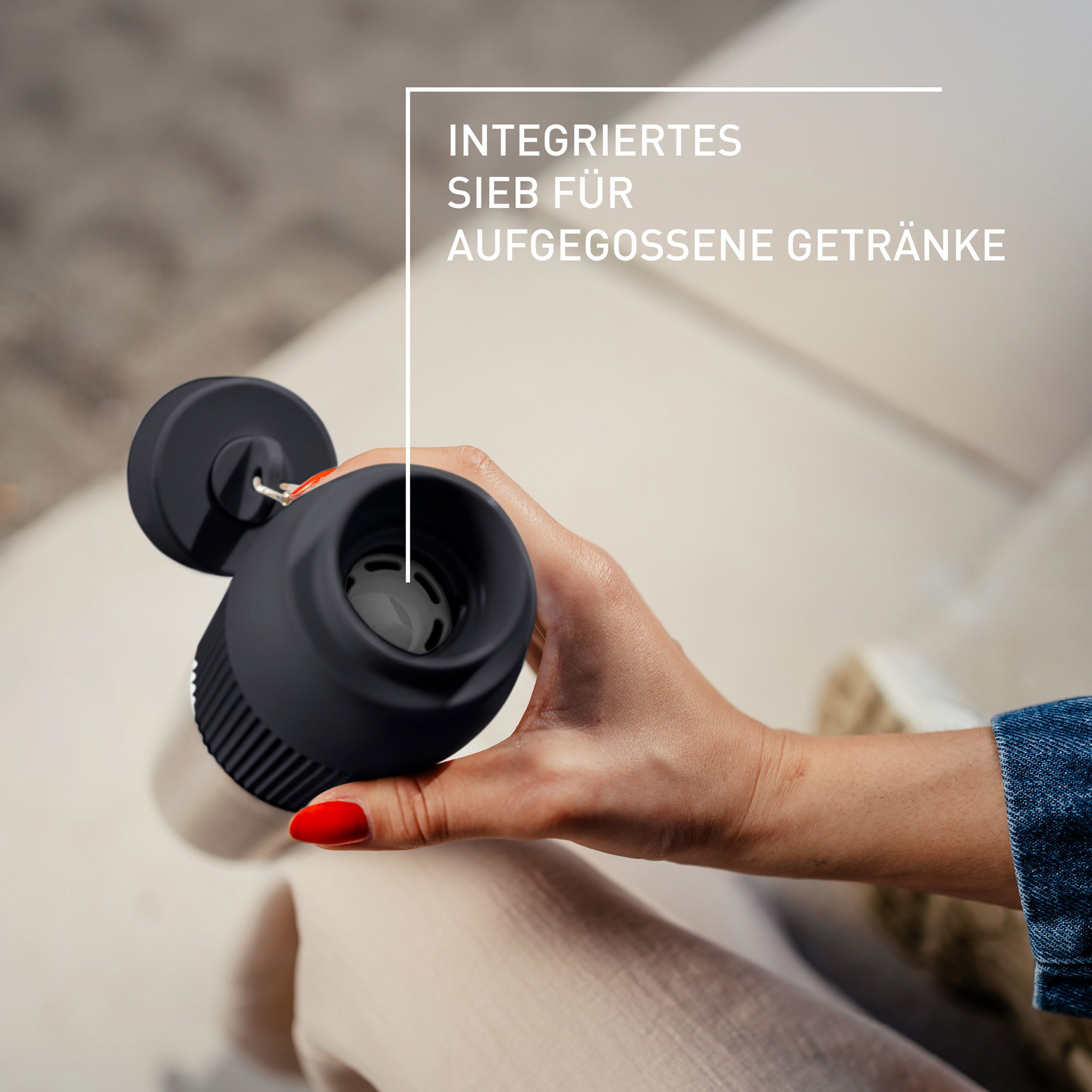 Emsa Isolierflasche beYou Twist, mit integriertem Sieb und Trageband, 100% dicht, spülmaschinengeeignet