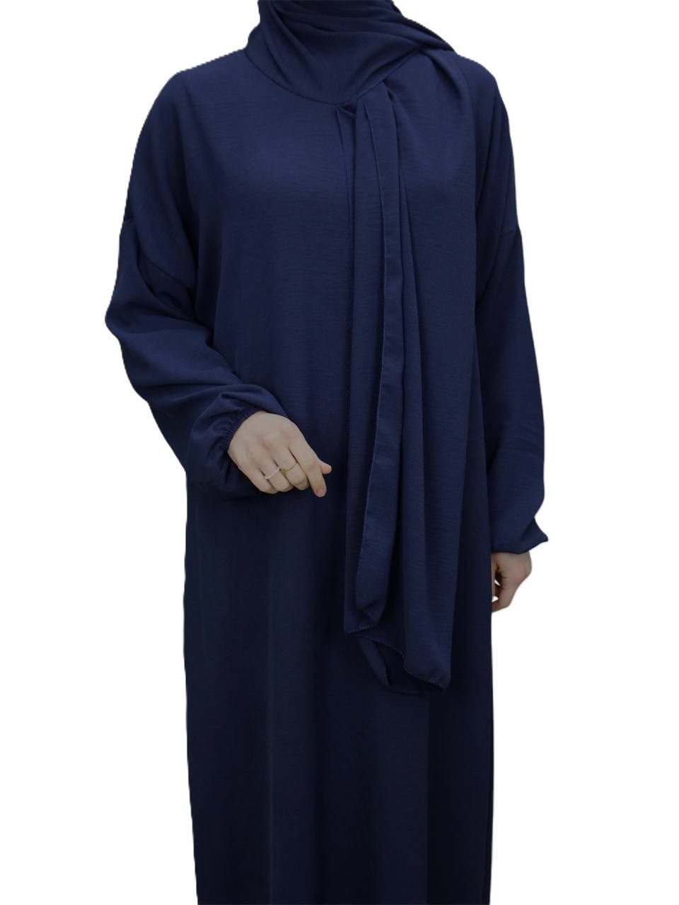 Aymasal Maxikleid Einteiliges Gebetskleid mit integriertem Hijab Einteilig; integrierter Hijab; schnell vollständig bedeckt