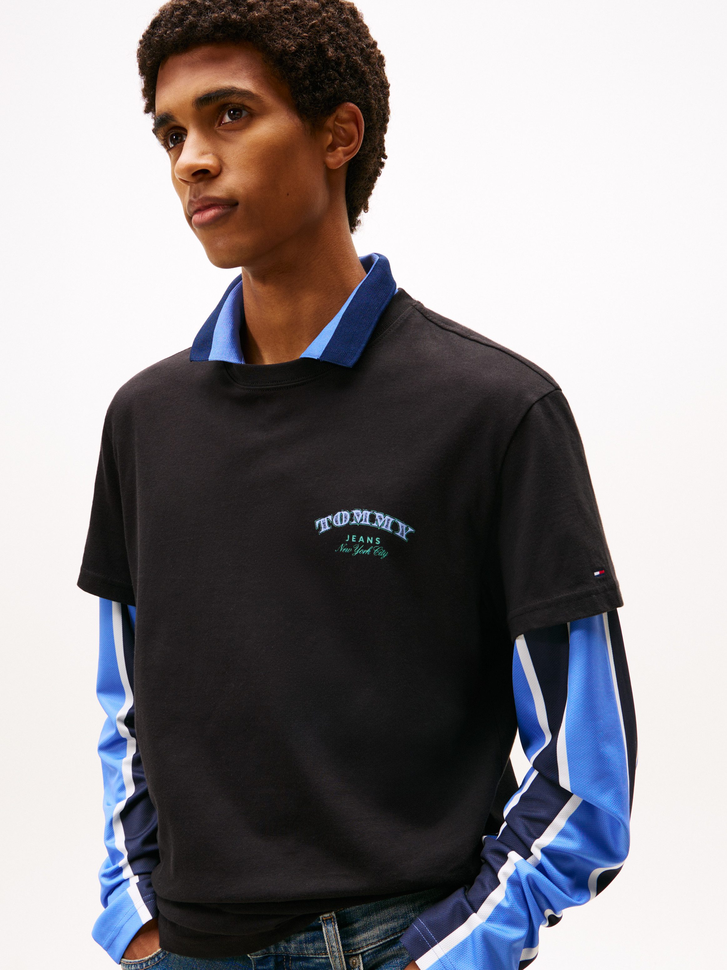 Tommy Jeans T-Shirt TJM REG DOLLAR STACK regular fit, Rundhals, mit Rückenp günstig online kaufen