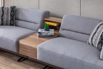 JVmoebel 3-Sitzer Grauer Wohnzimmer 3-Sitzer Luxuriöses Dreisitzer Sofa Polster, 1 Teile, Made in Europa