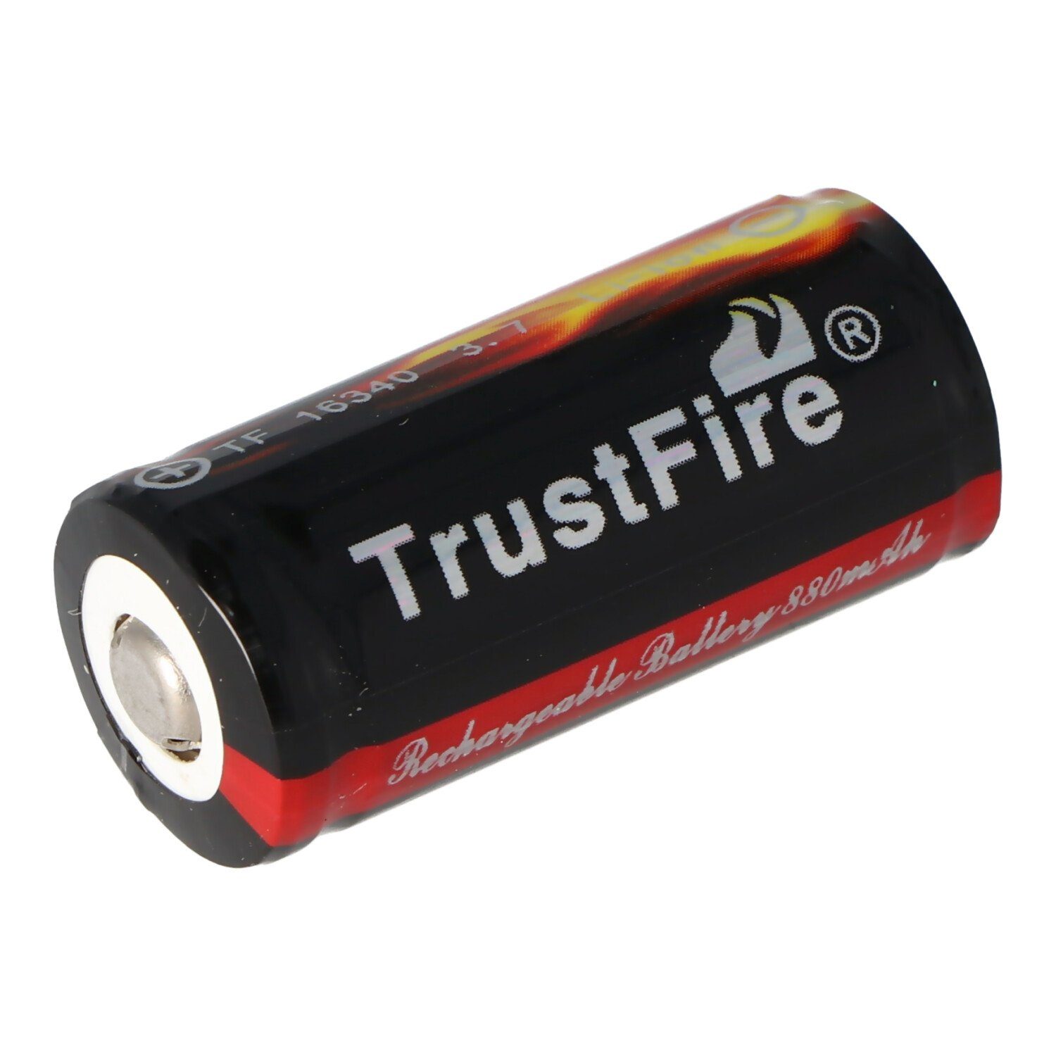 Trustfire Trustfire 16340 3,7V - (3,6 geschützt Akku 880mAh Li-ion V) mAh Akku 36x16,4m 3,6V 880 PCB