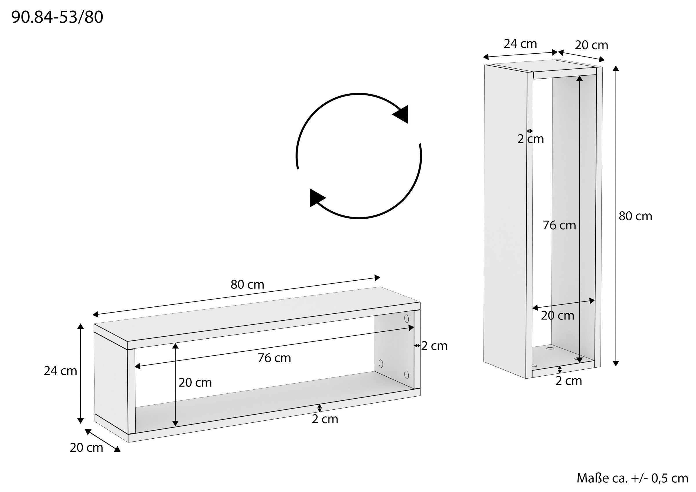 ERST-HOLZ Wandregal Holzablage Wandregal Buche Größe wählbar günstig online kaufen