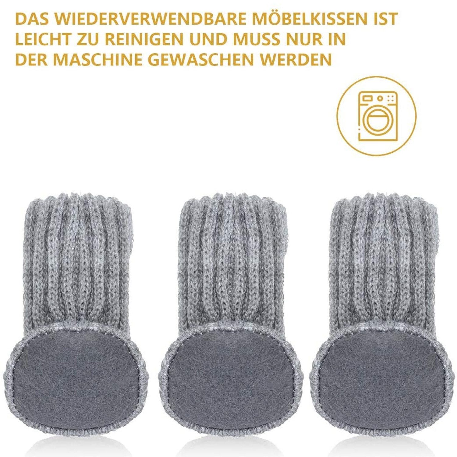 TUWENA Tischbein 24 Stück Stuhlbeinsocke Möbel Socken mit Fühlte Pads, Schutz Stuhl